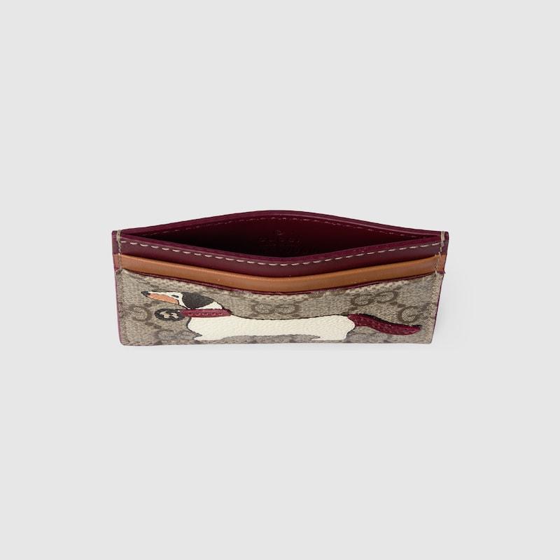 Gucci レディース ブラウン ドッグ ディテール付き バイカラー Gg 