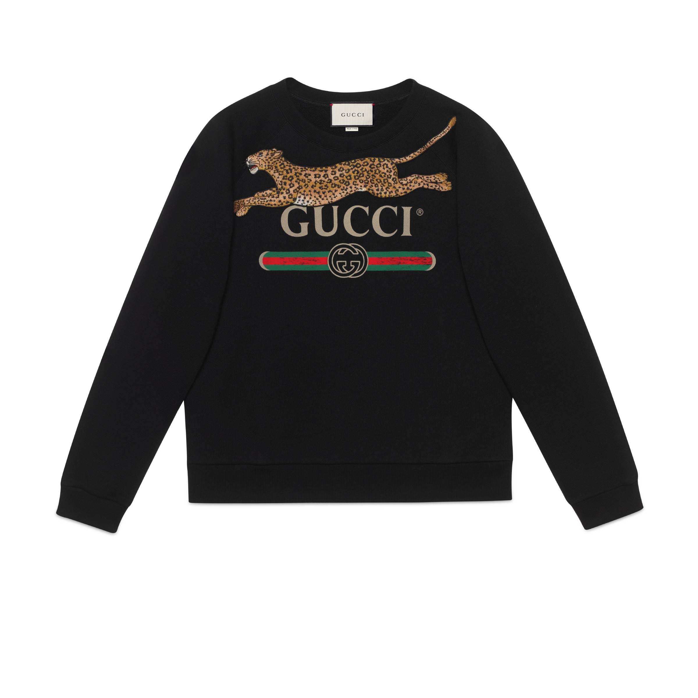 Gucci Pullover mit Logo und Leopard in Schwarz für Herren | Lyst DE