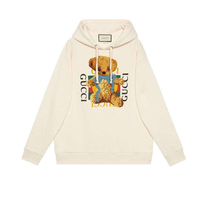 Gucci Sweatshirt With Logo And Teddy Bear Natural | Lyst