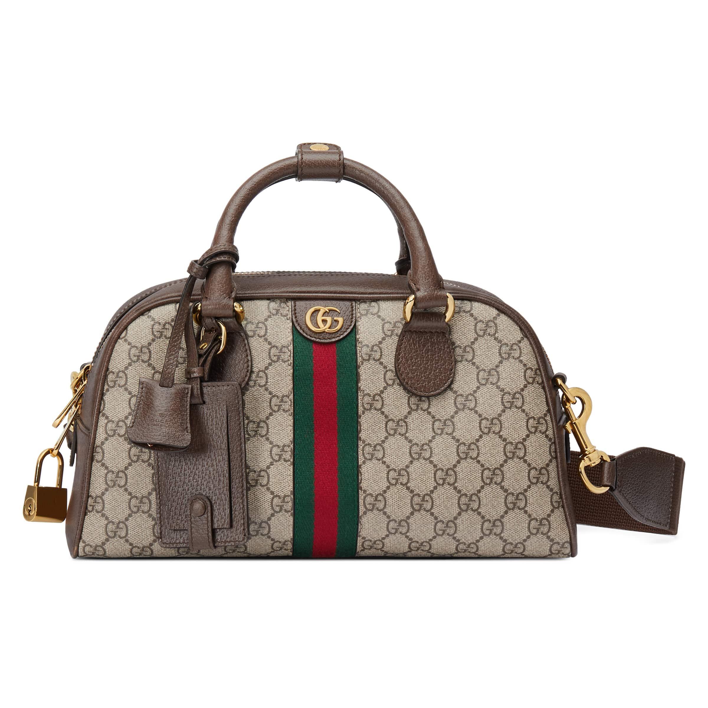Gucci Ophidia Medium GG Top Handle Bag in Brown | Lyst