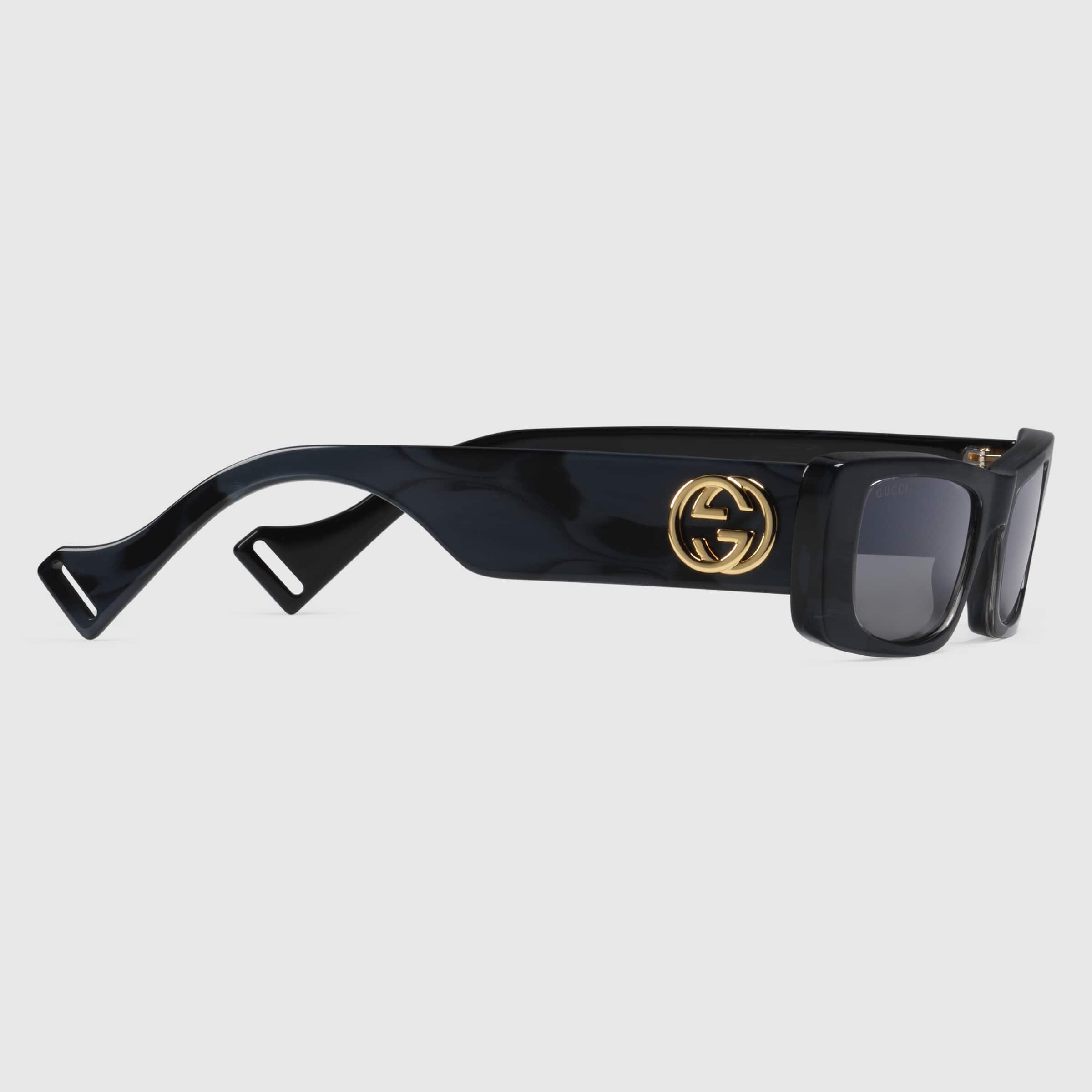 Gucci Rectangular Sunglasses in Gray | Lyst