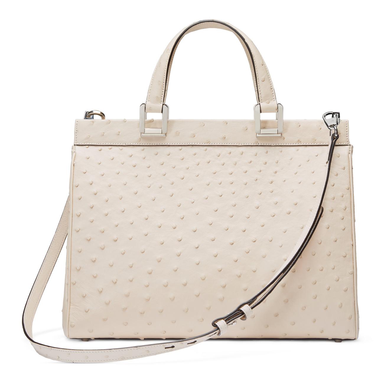 ladies zumi grainy leather medium top handle bolsa in black