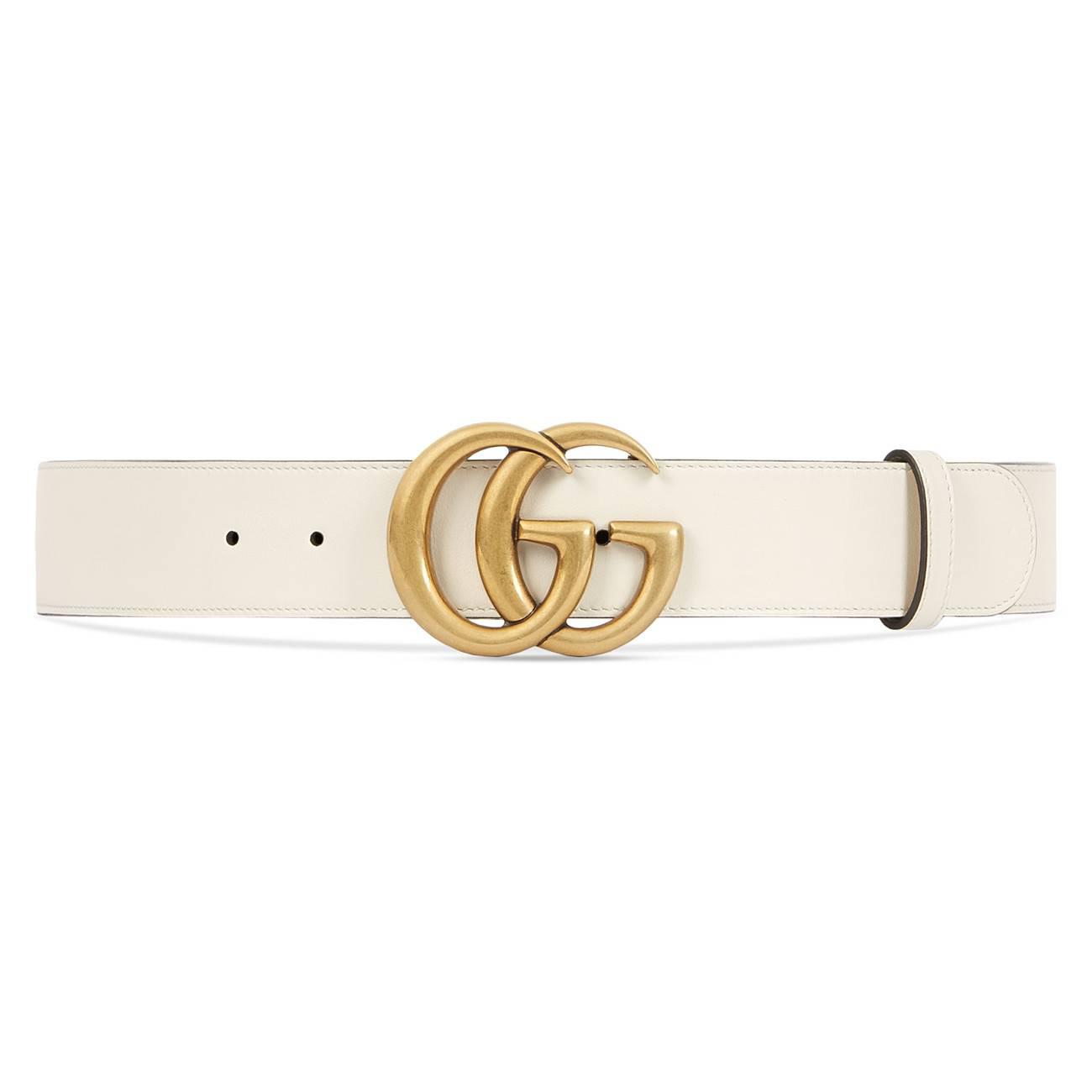 Gucci White Leather Belt With Double G Buckle - Save 24% - Lyst