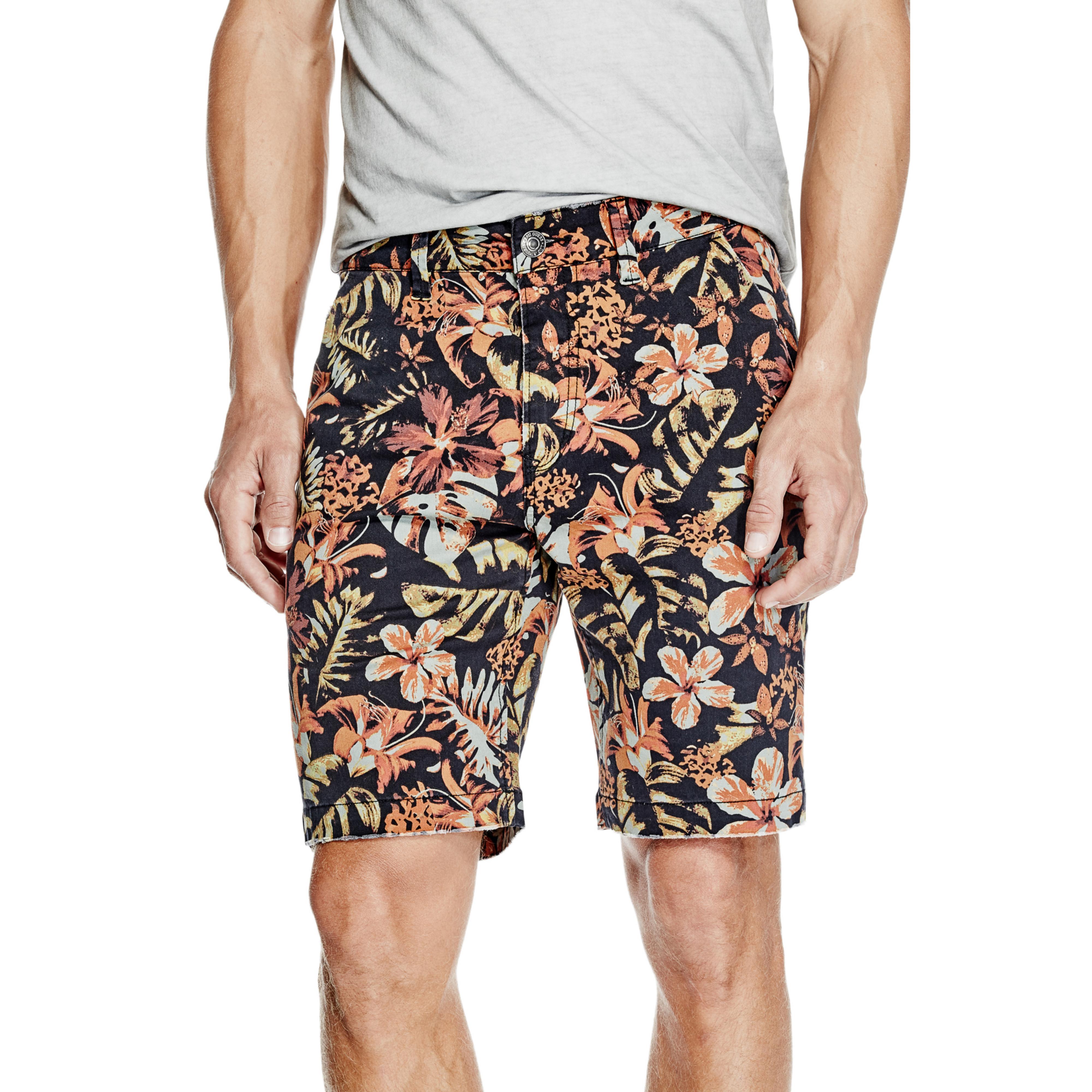 Lyst Guess Carter Jungle Camo Shorts in Black for Men