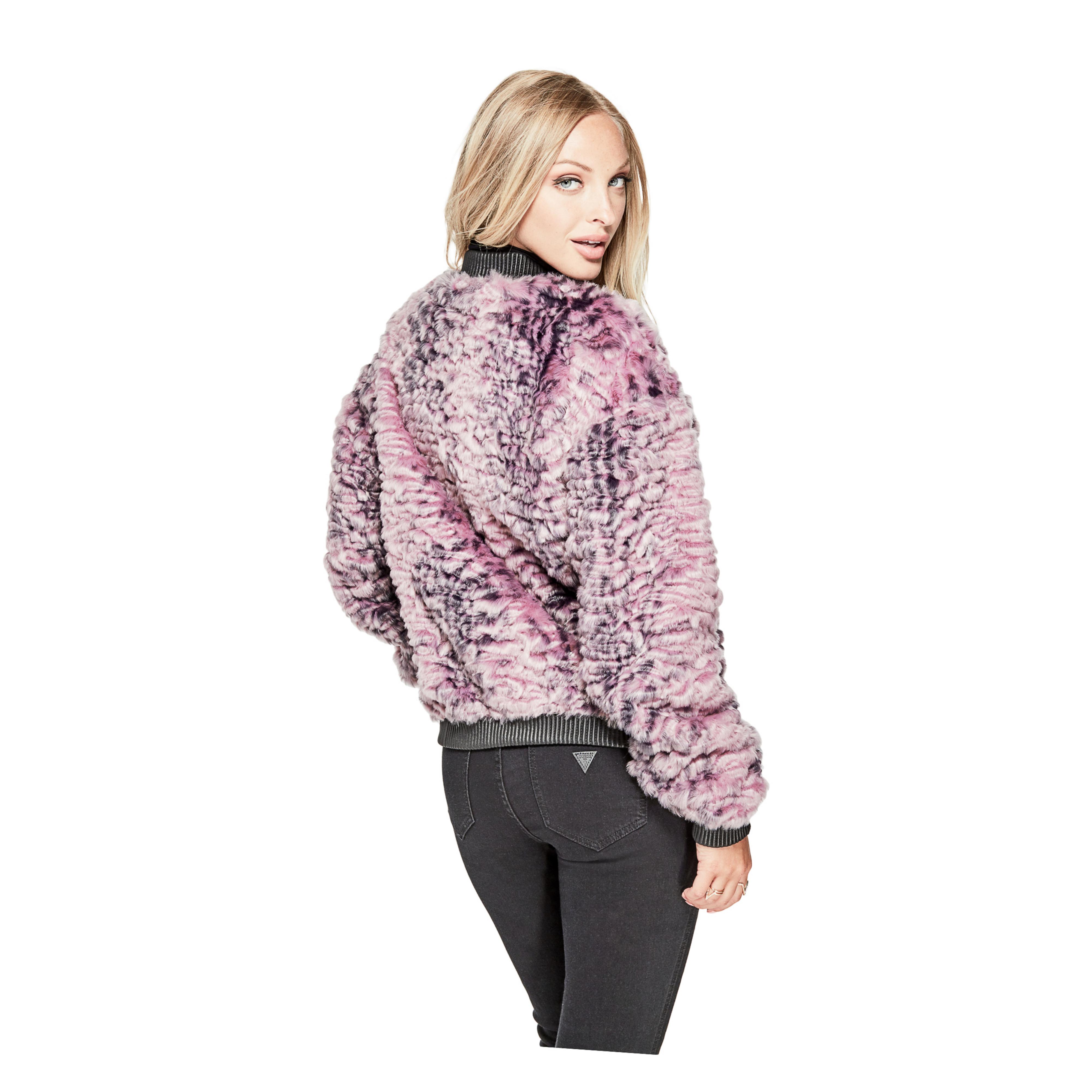 guess faux fur bomber