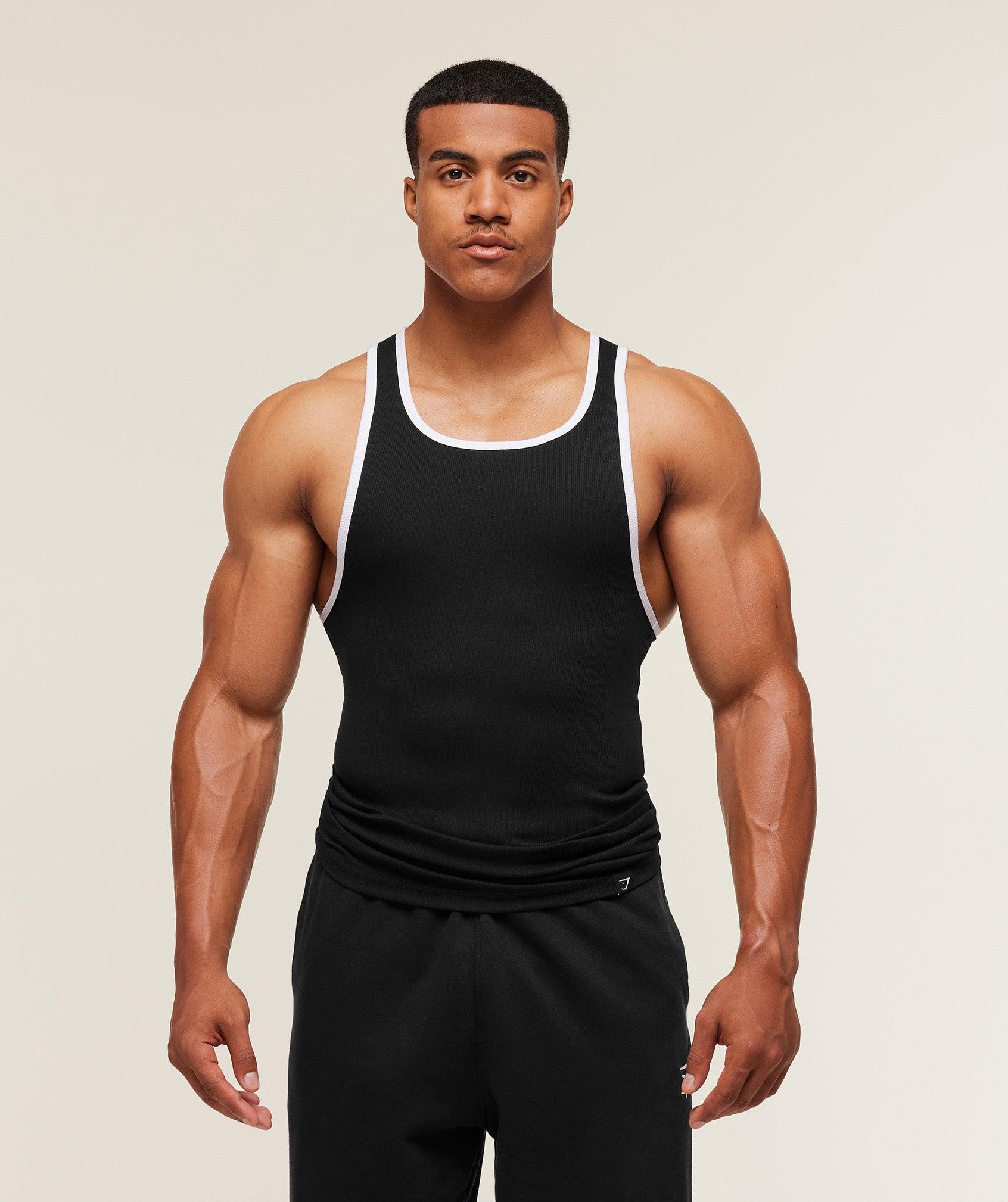 GYMSHARK Ribbed Tank 1Pk in Black for Men | Lyst UK