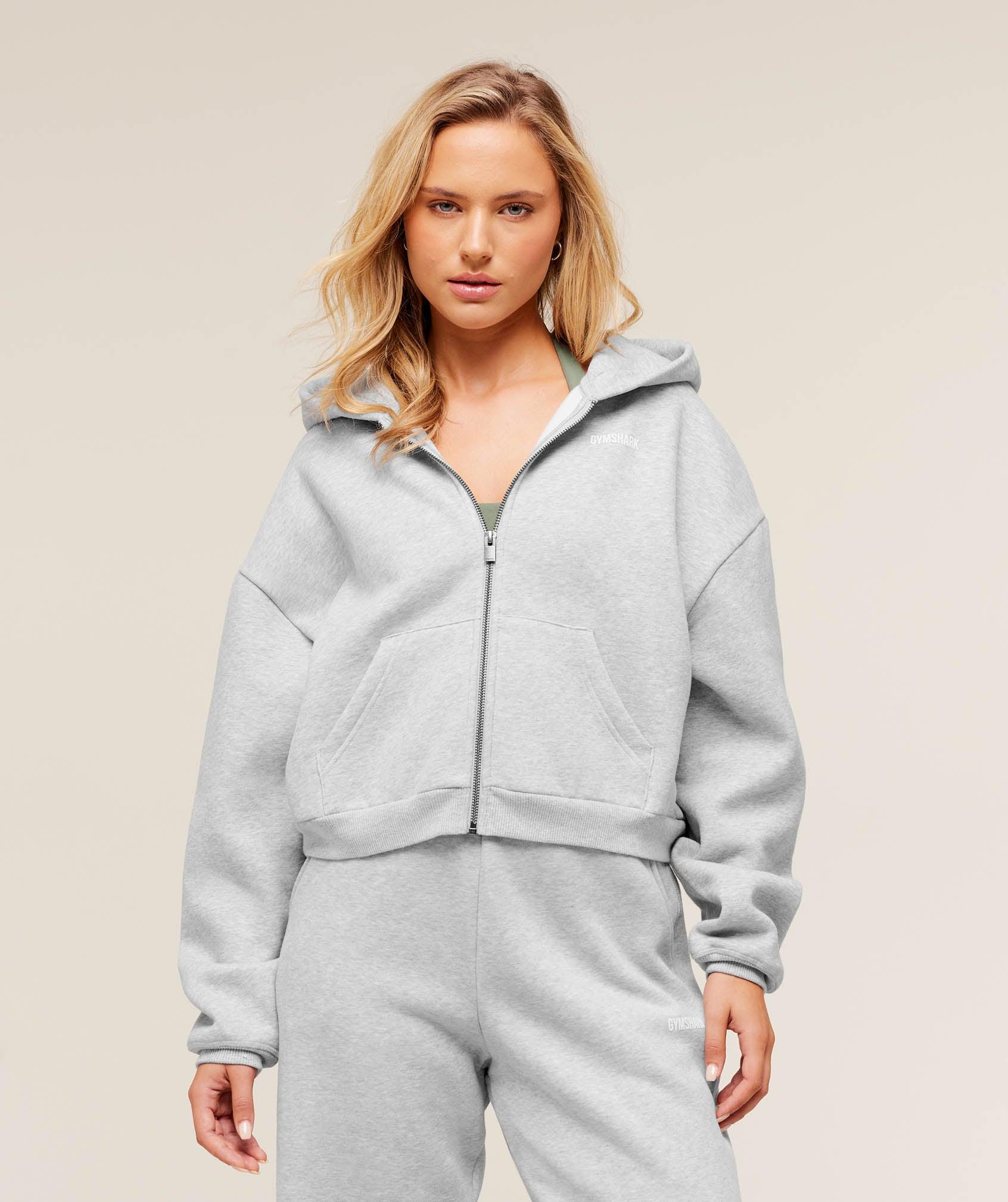 GYMSHARK Cosy Luxe Zip Through Hoodie in Grey Lyst UK