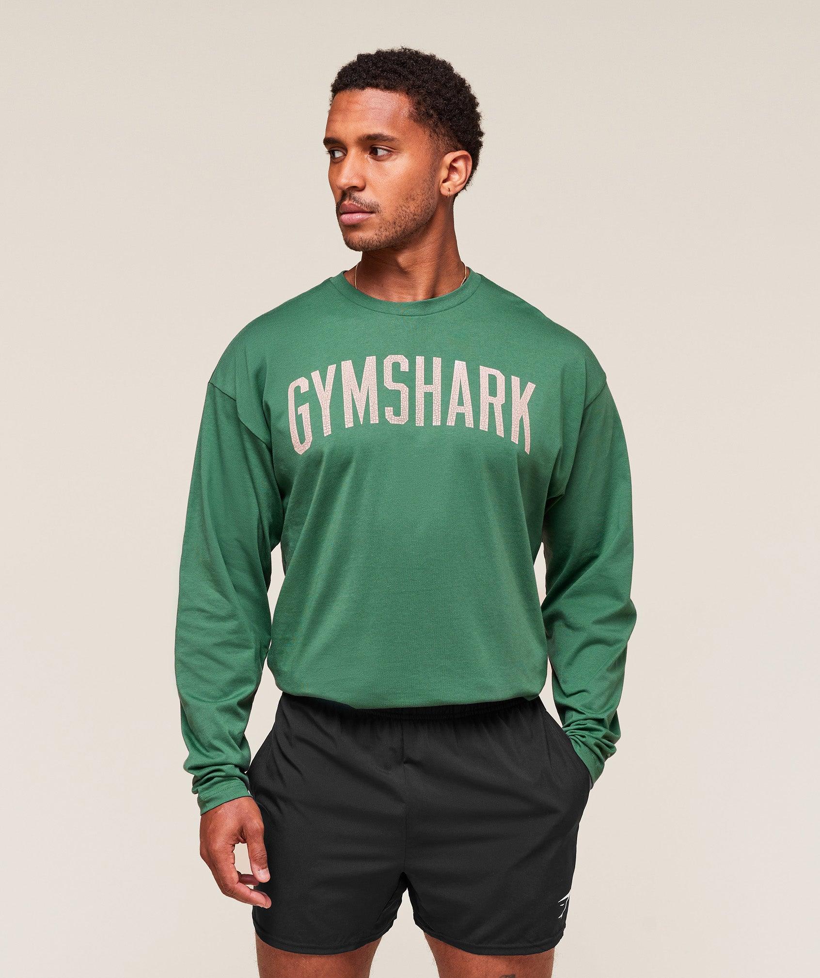 GYMSHARK Worn Graphic Long Sleeve T-Shirt in Green for Men Lyst UK