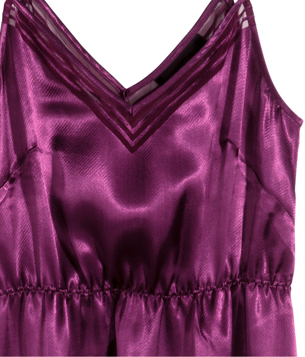 H☀M Satin Maxi Dress in Dark Purple ...
