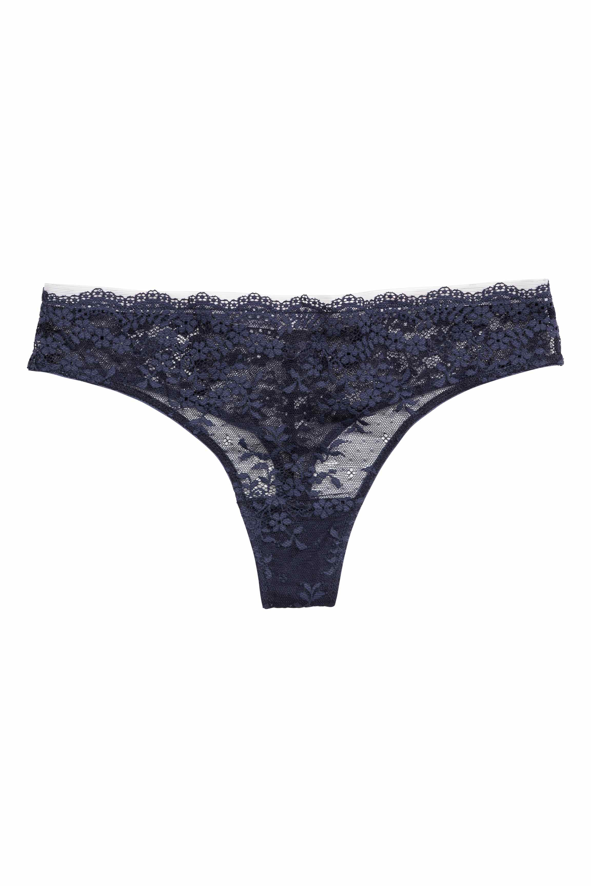 H&m Lace Halfstring Briefs in Blue (Dark blue) Lyst