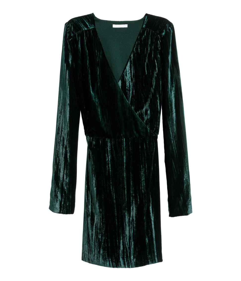 h&m crushed velvet dress