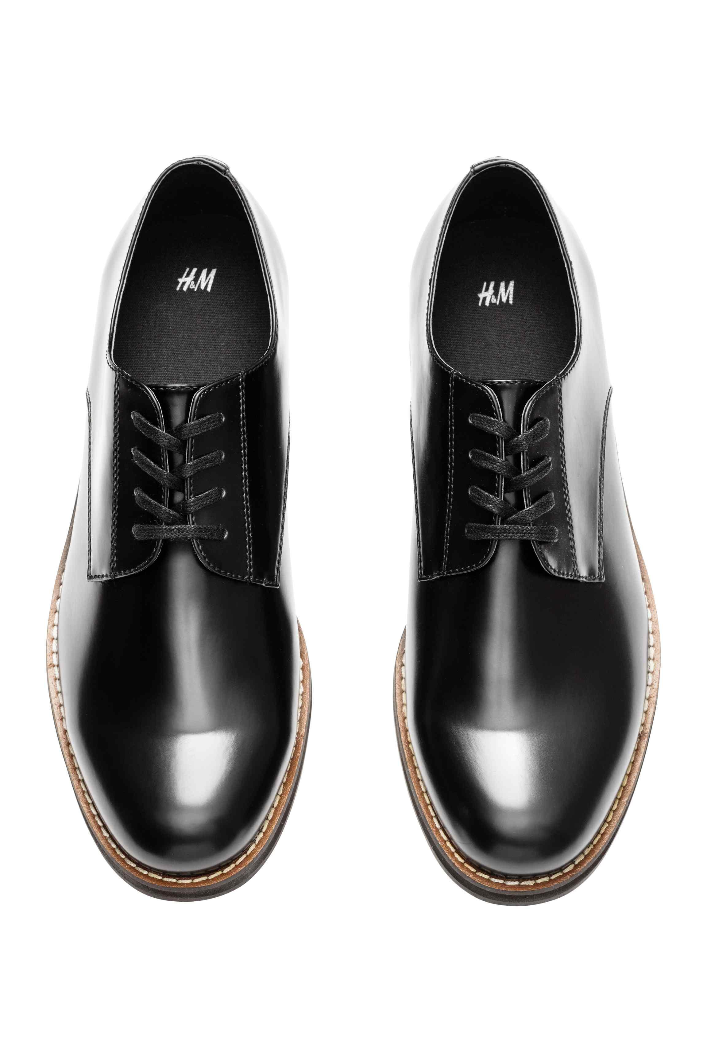 H&amp;M Leather Derby Shoes With Chunky Soles in Black for Men