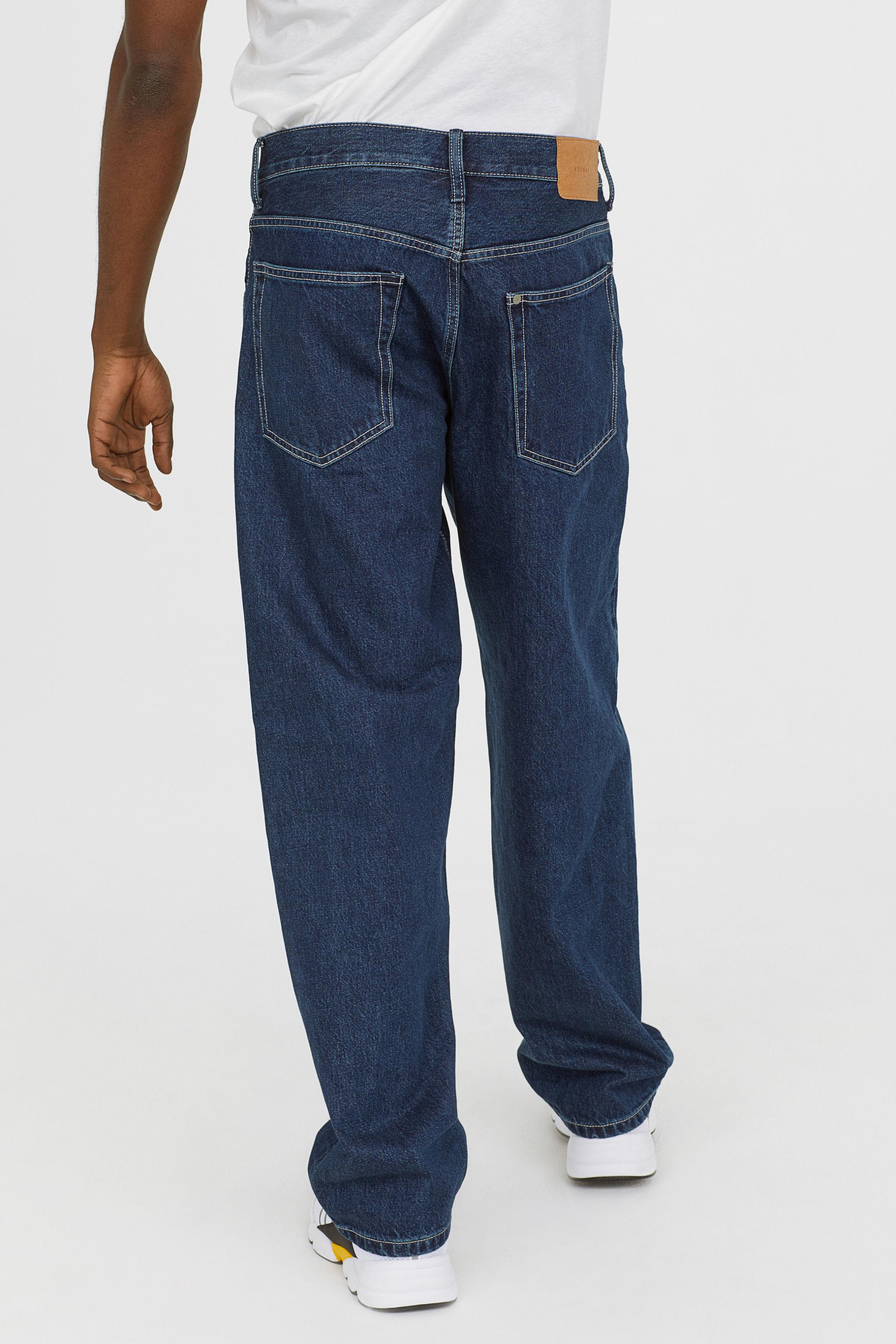 H&M Denim Baggy Jeans in Dark Denim Blue (Blue) for Men - Lyst