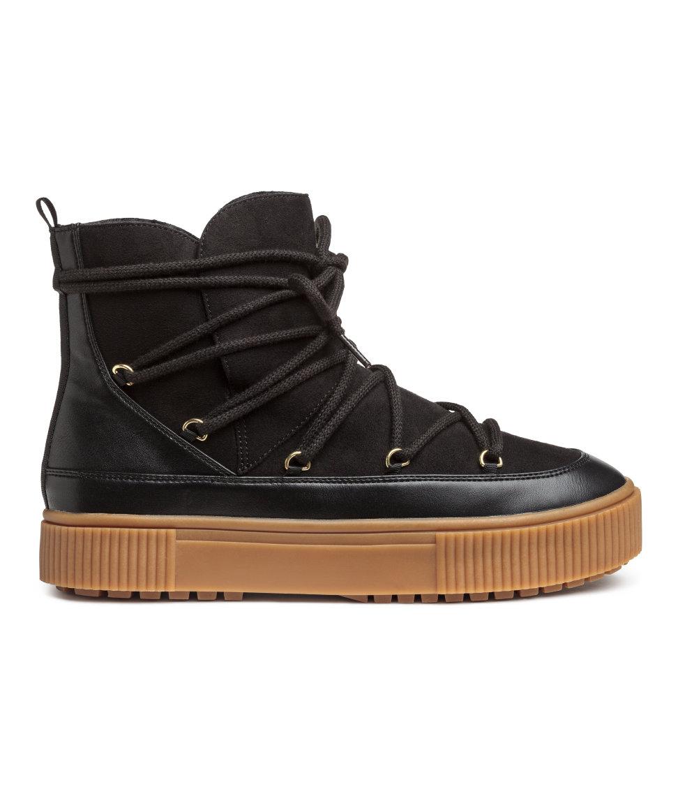 H&M Lined Boots in Black - Lyst