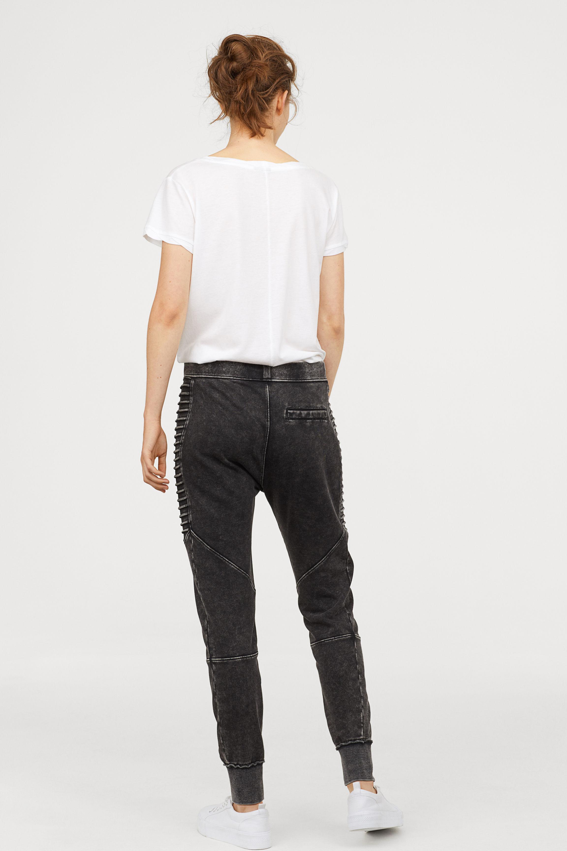 H\u0026M Cotton Biker joggers in Dark Grey 