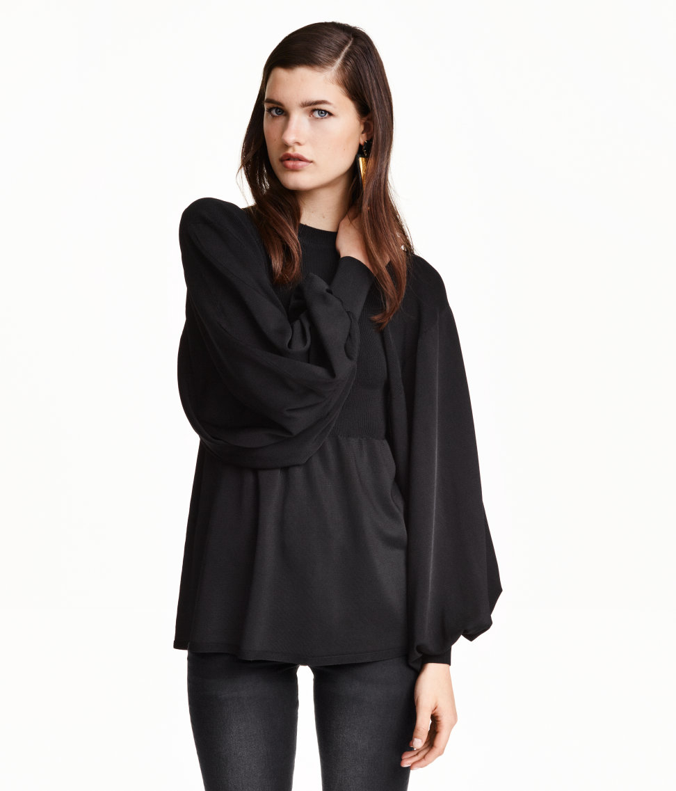 Lyst - H&M Jumper With Balloon Sleeves in Black