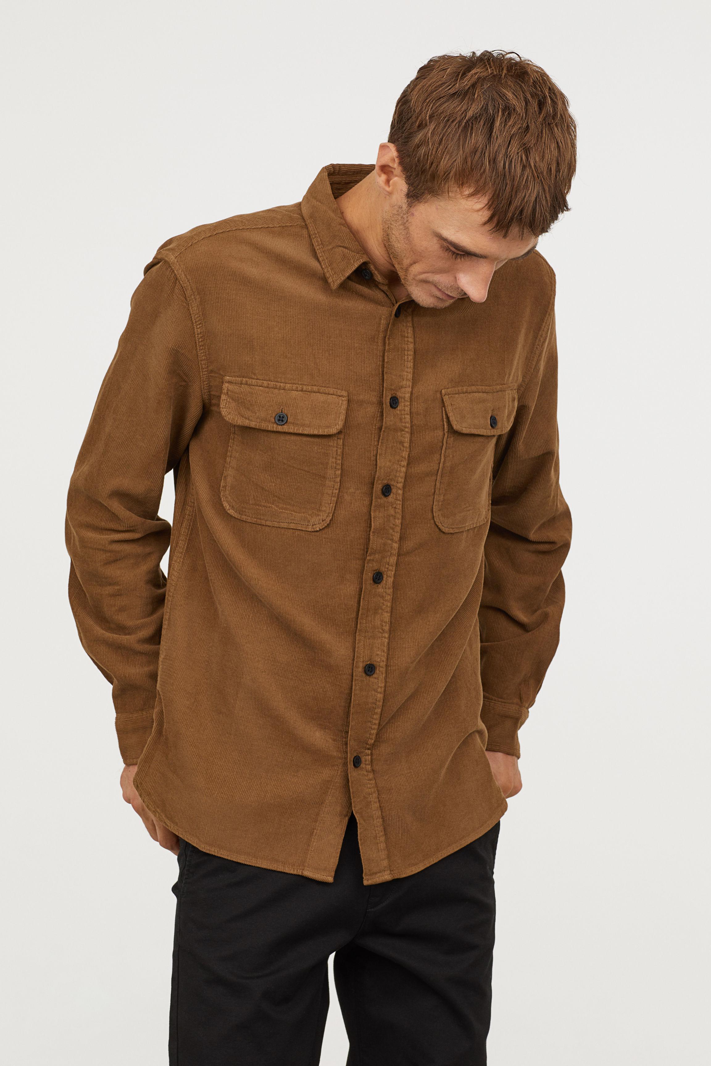 H\u0026M Corduroy Shirt in Brown for Men 