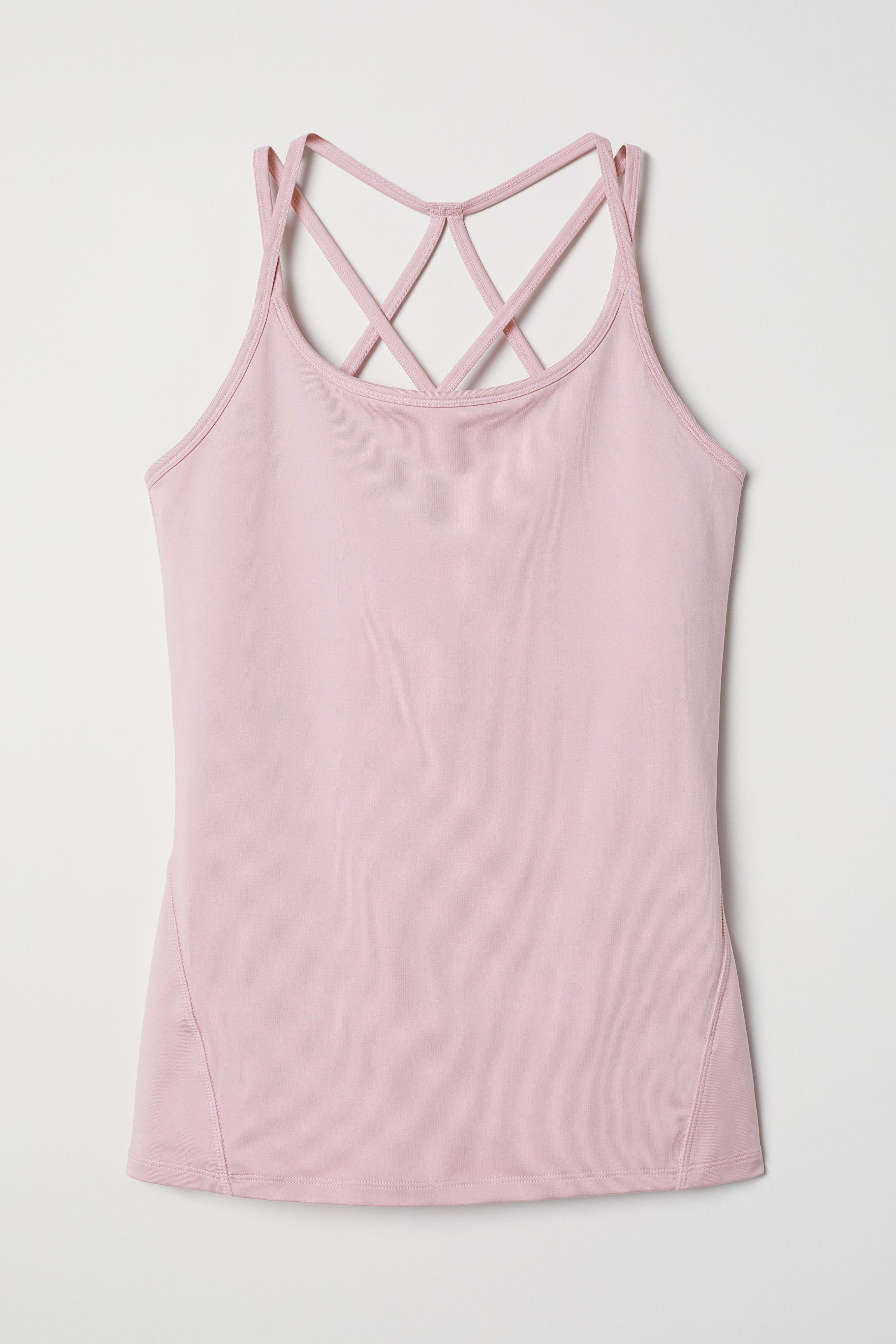 Handm Synthetic Sports Tank Top With Bra In Light Pink Pink Lyst 
