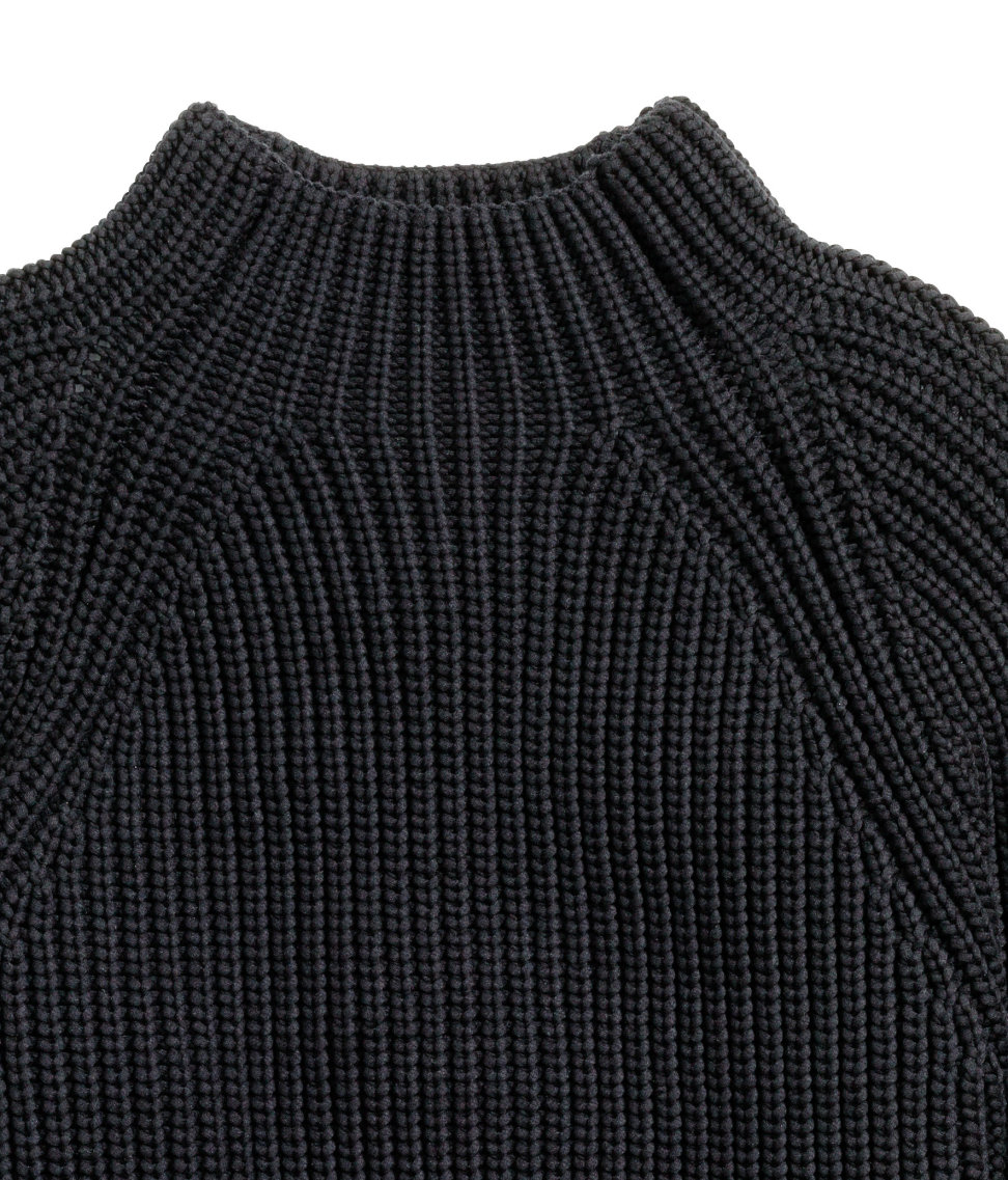 black chunky knit jumper