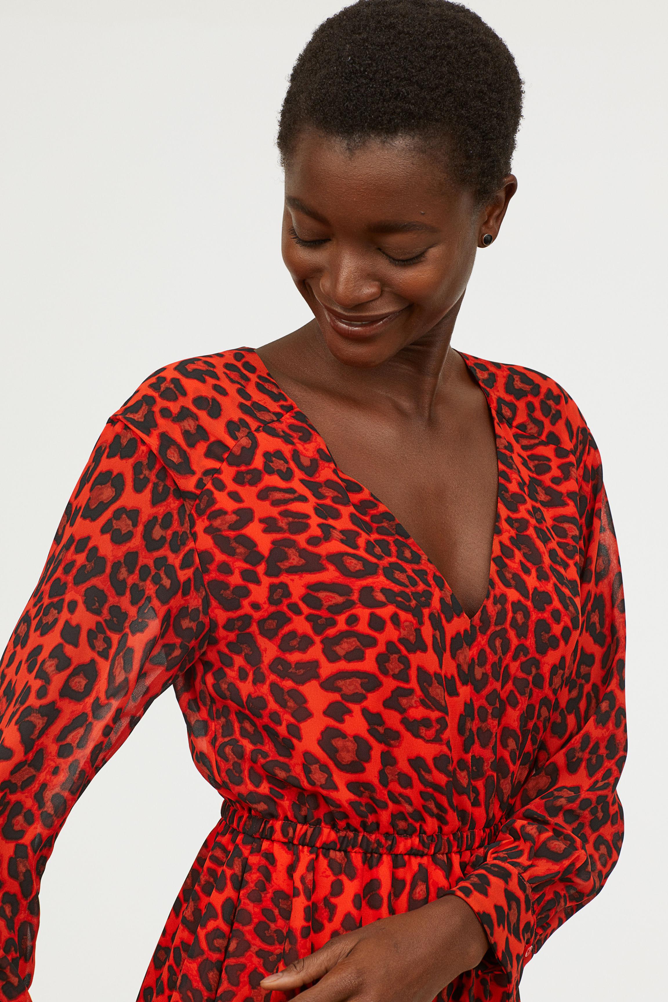 h and m print dress