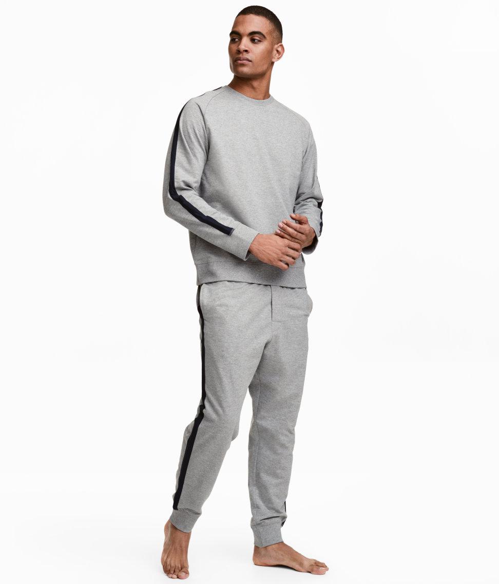 H&M Cotton Pyjamas in Gray Melange/Dark Blue (Gray) for Men - Lyst