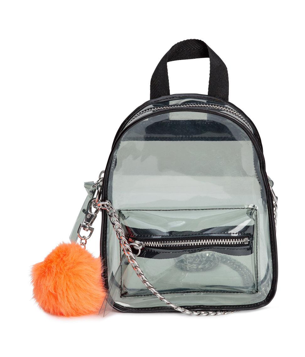 H&M Transparent Mini Backpack in Transparent/Black (Black) - Lyst