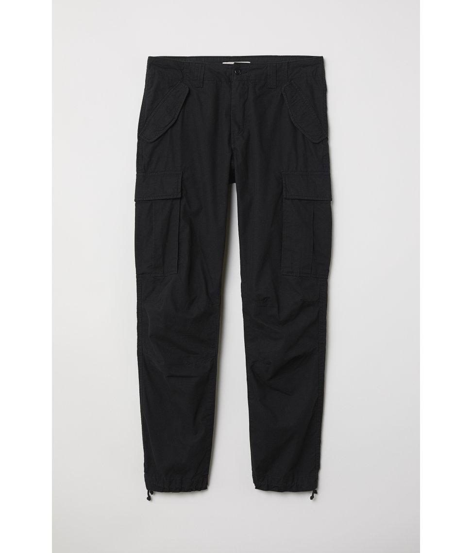 H&M Cotton Cargo Pants in Black for Men - Lyst