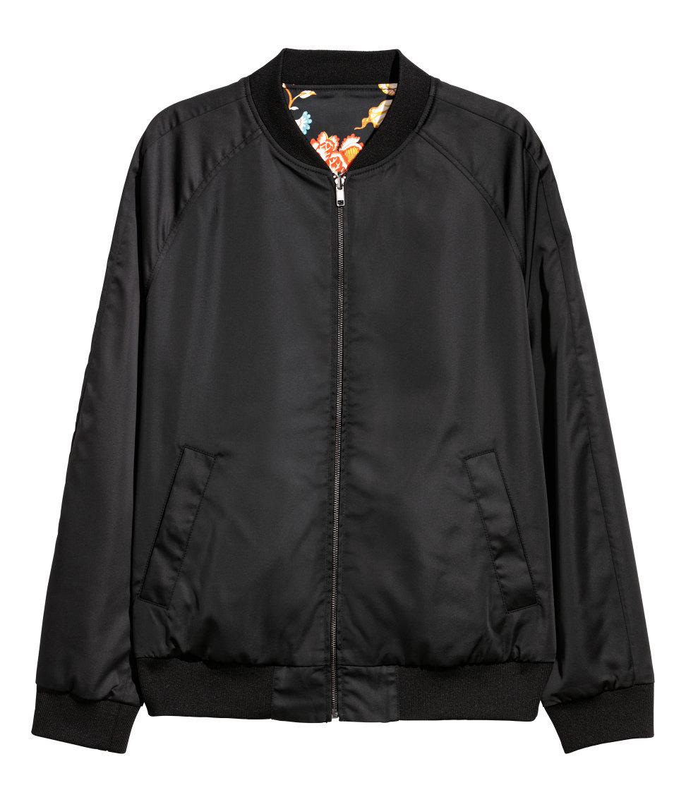 H&M Reversible Bomber Jacket in Black for Men | Lyst