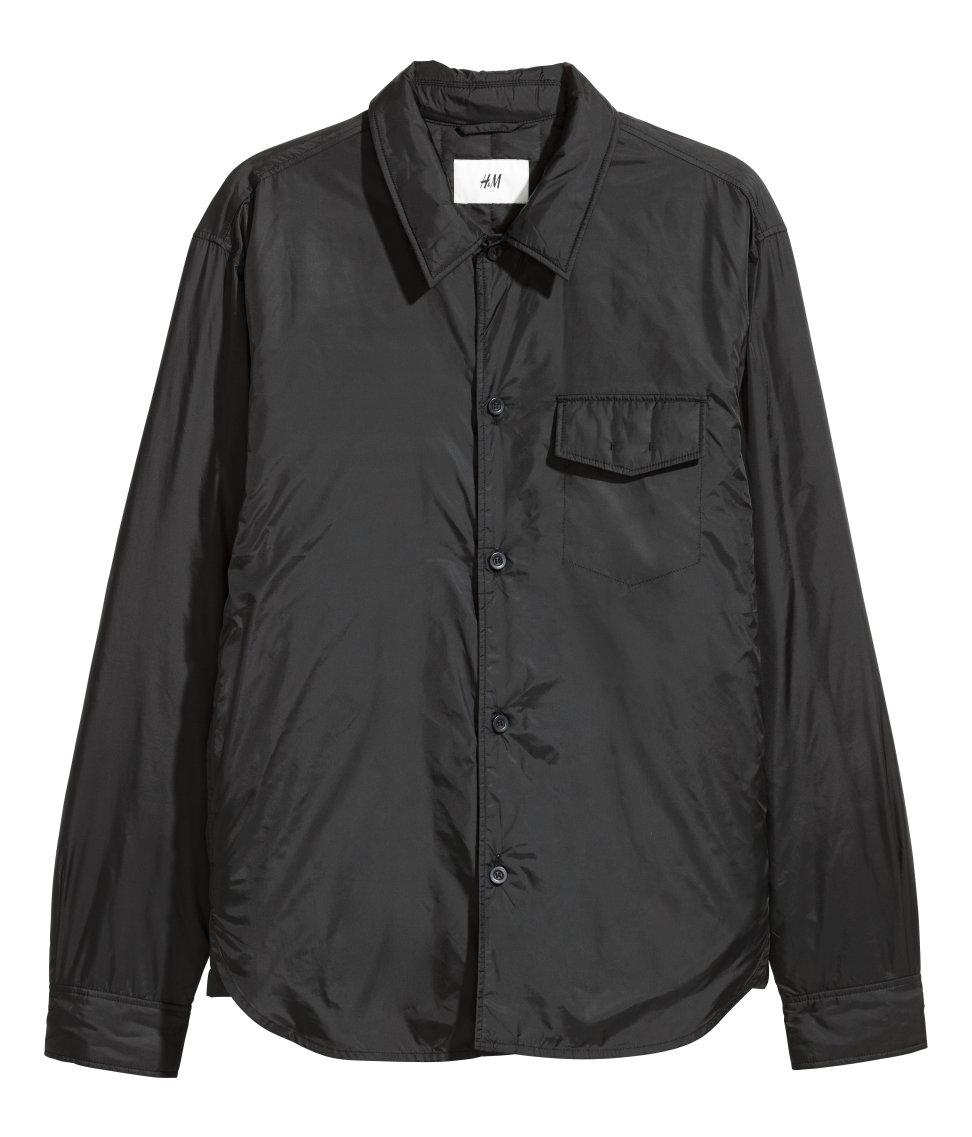 H\u0026M Synthetic Padded Nylon Shirt Jacket 