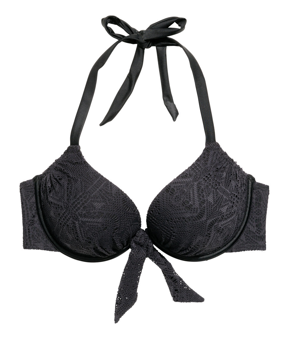 H&M Synthetic Super Push-up Bikini Top in Black/Lace (Black) - Lyst