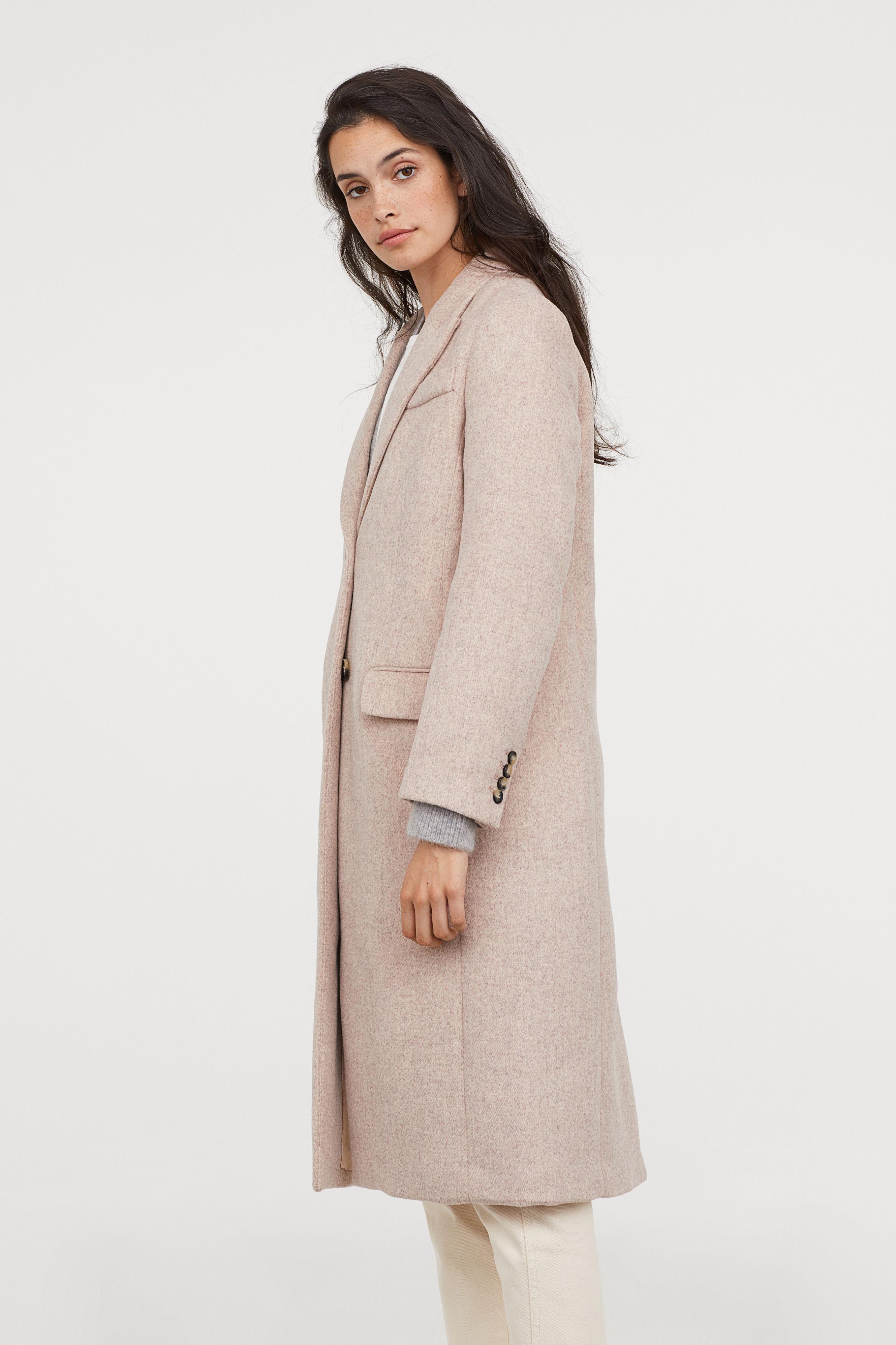 H&M Wool-blend Coat in Light Beige Marl (Natural) | Lyst Canada
