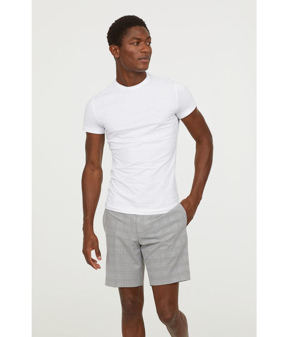H&M Cotton 3-pack T-shirts Muscle Fit in White for Men | Lyst