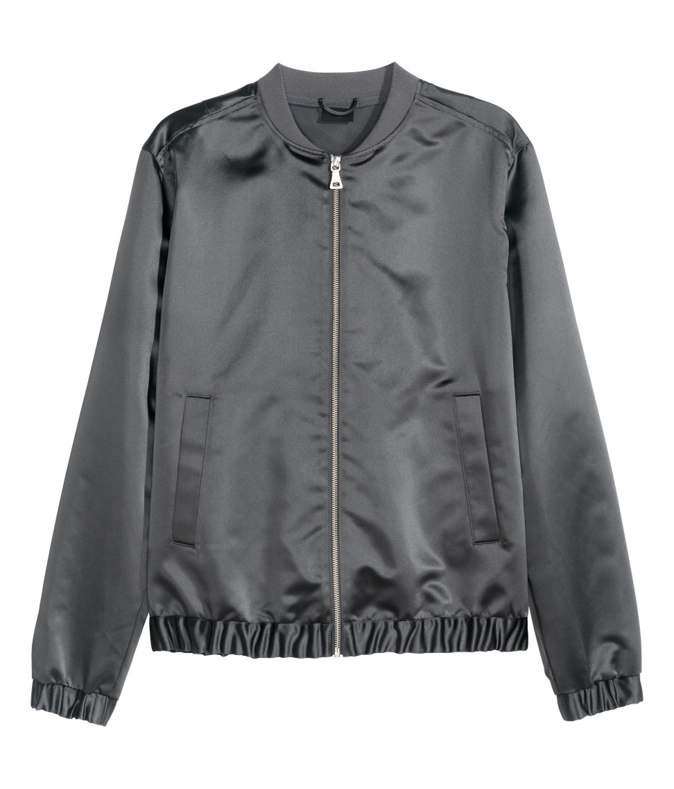 grey satin jacket
