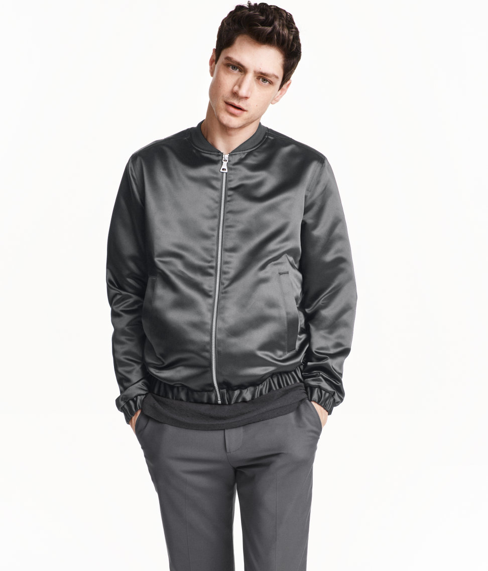 dark grey bomber jacket