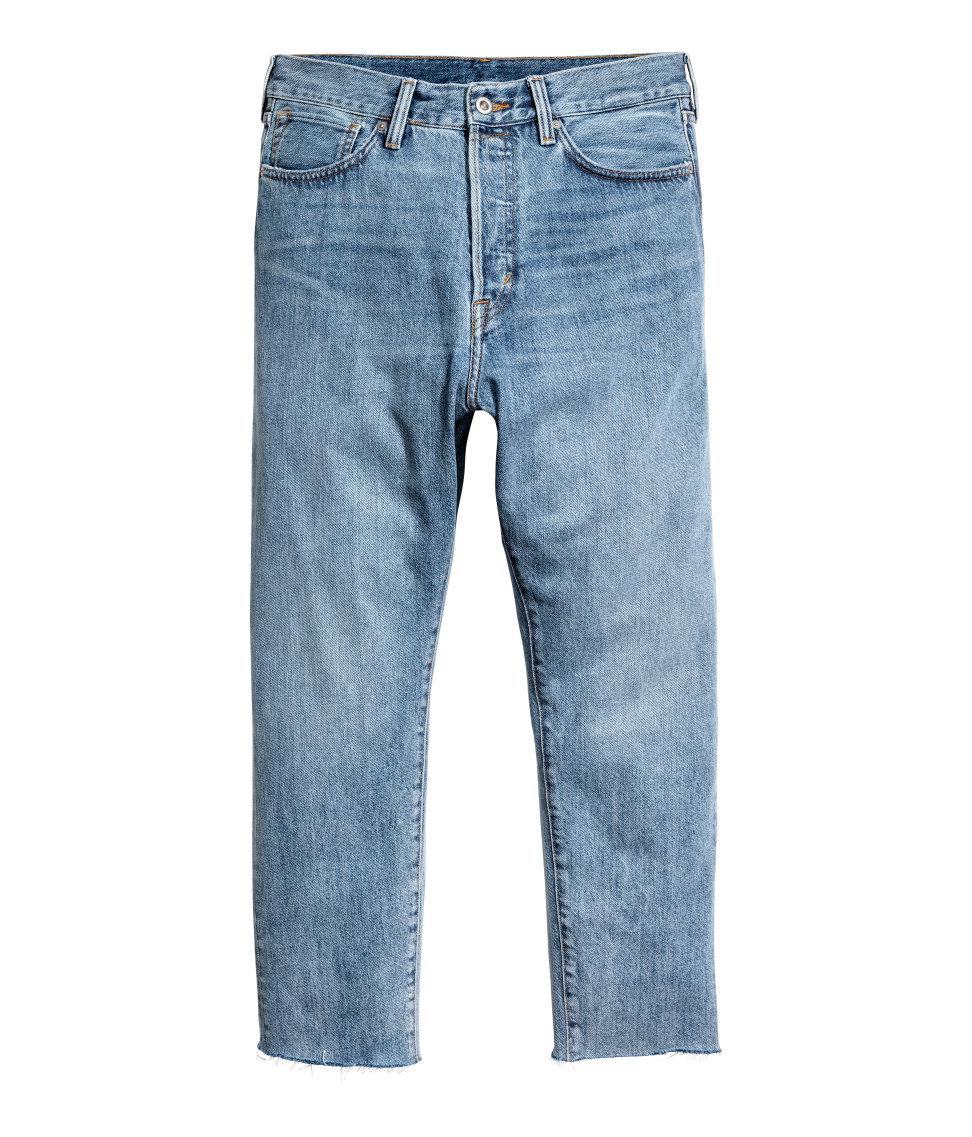H&M Denim Relaxed Cropped Jeans in Light Denim Blue (Blue) for Men - Lyst