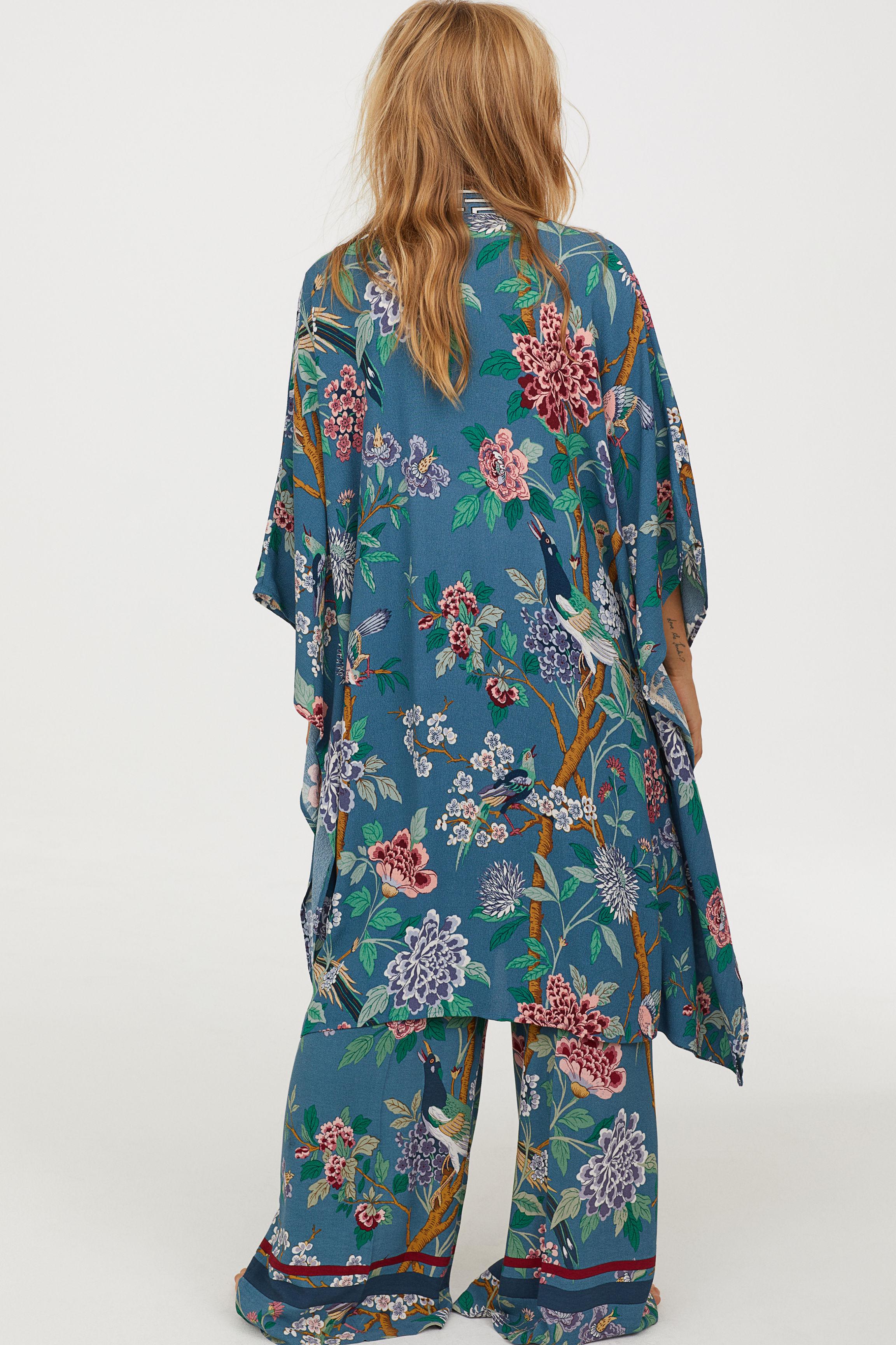 H&M Patterned Kimono in Blue | Lyst Canada