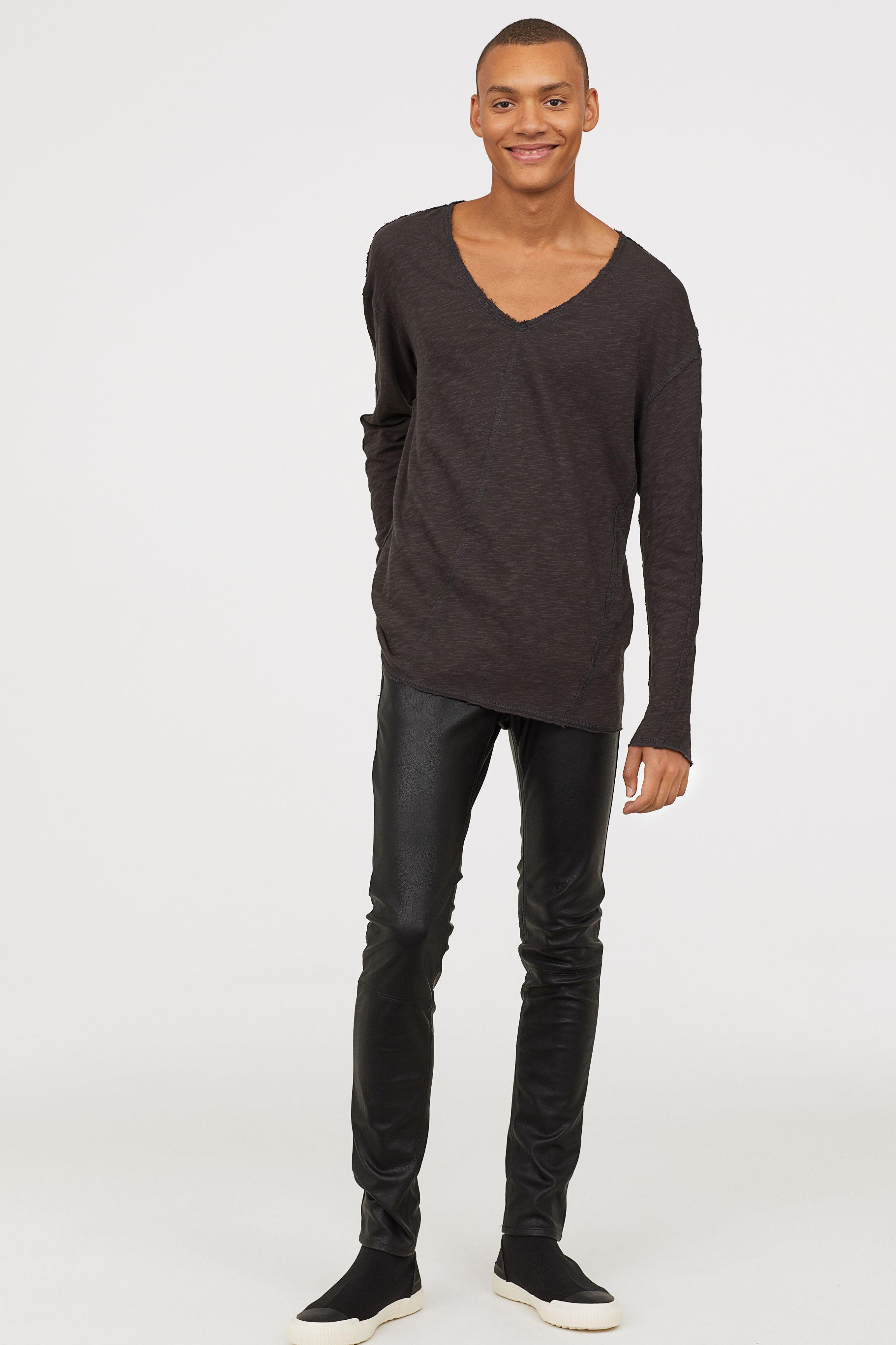 H\u0026M Faux Leather Pants in Black for Men 