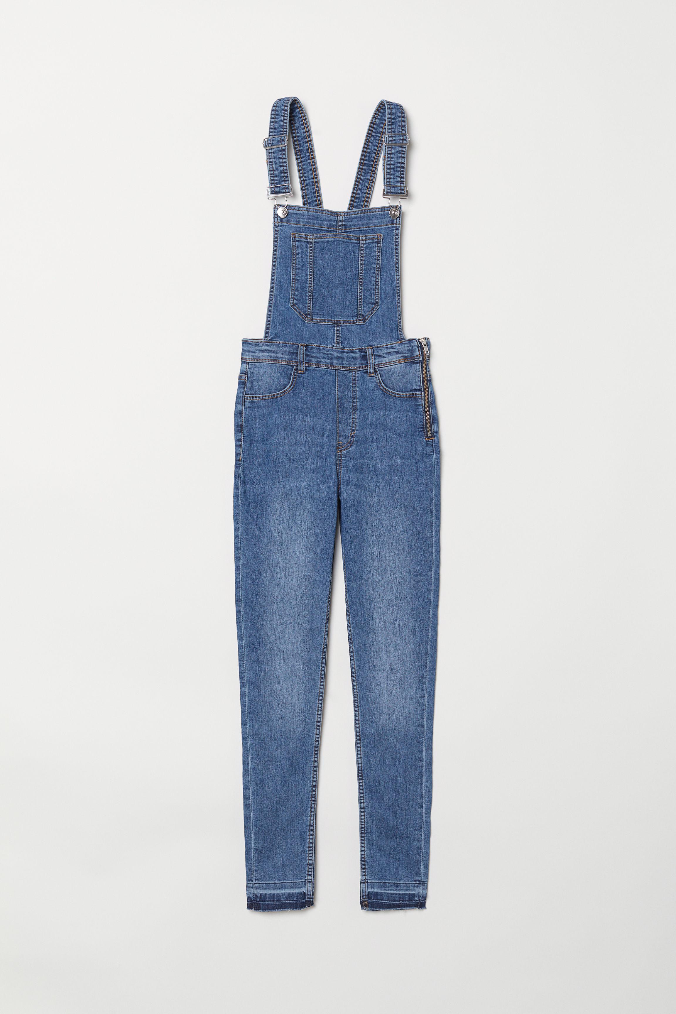 pilcro bibbed denim jumpsuit