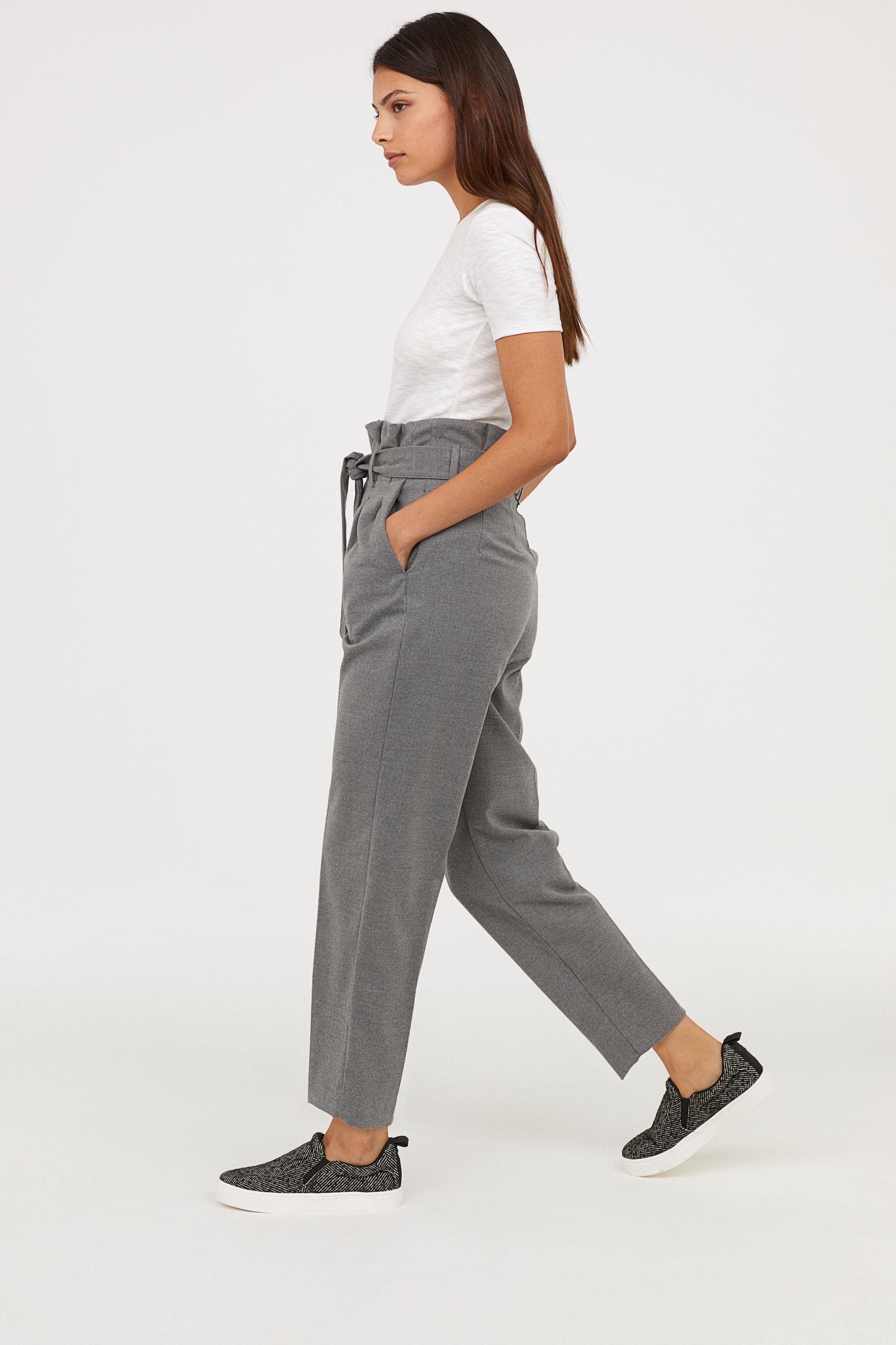 H\u0026M Synthetic Paper Bag Trousers in 