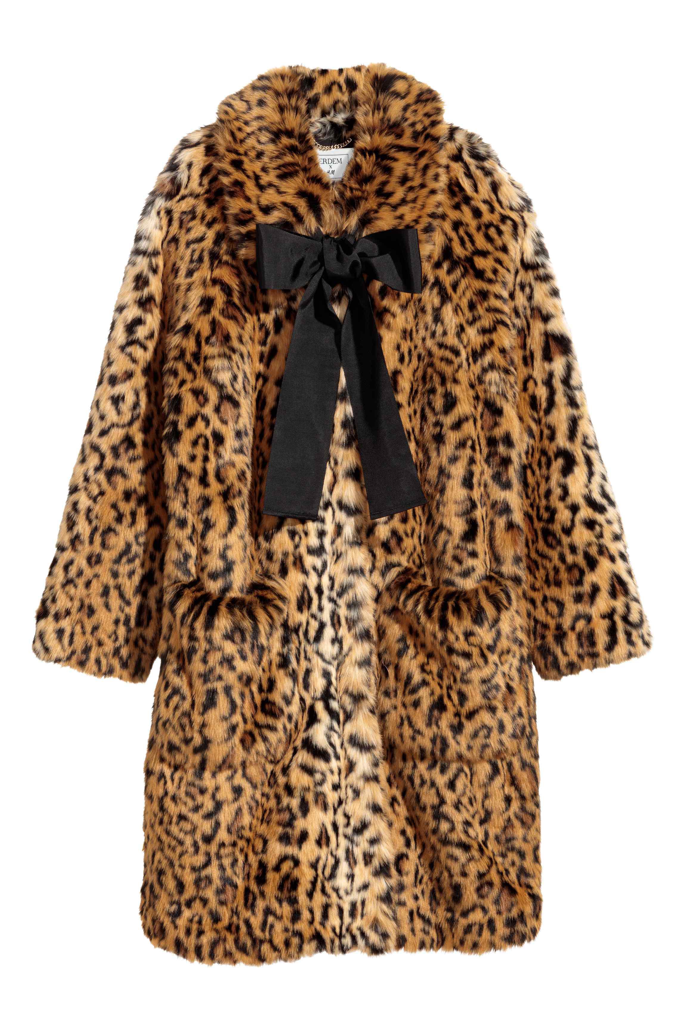 h&m leopard coat