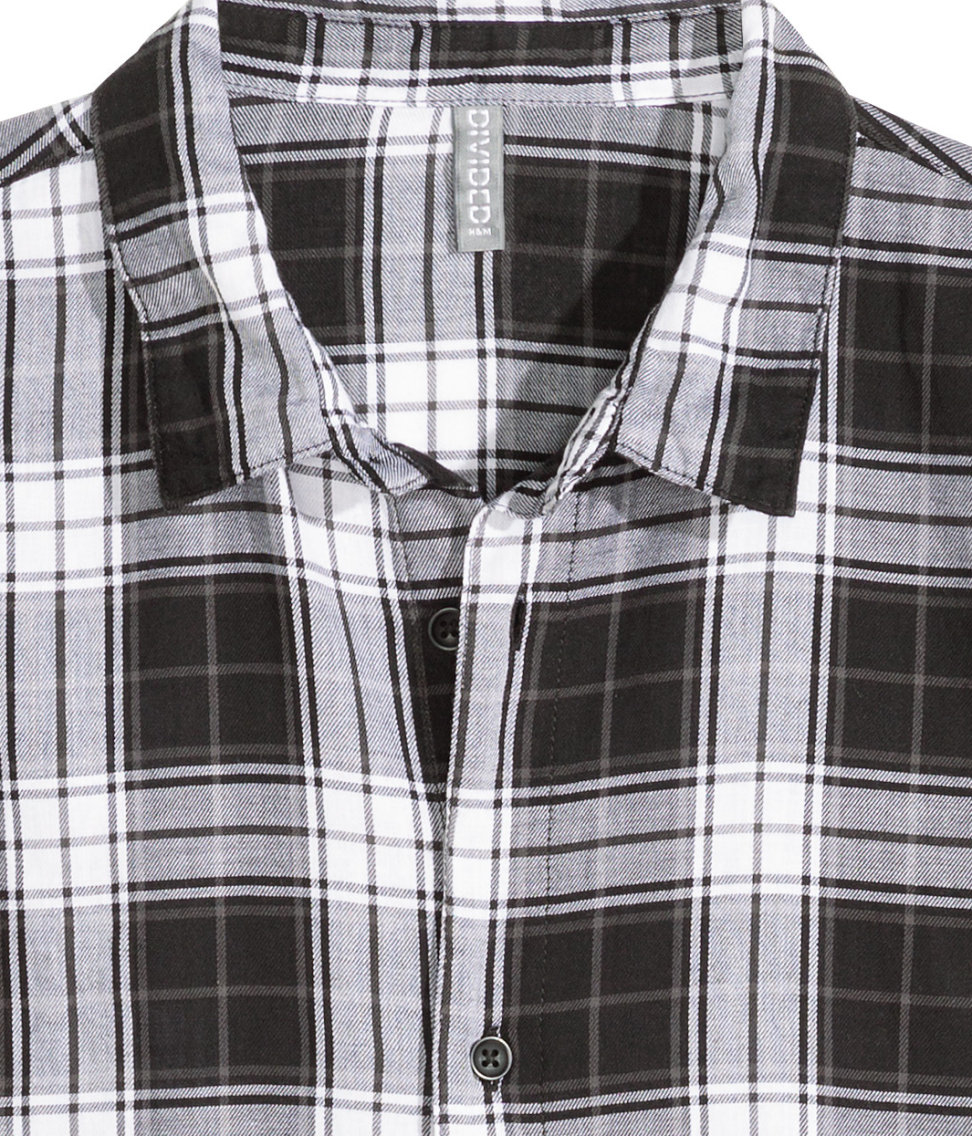 h&m black and white flannel