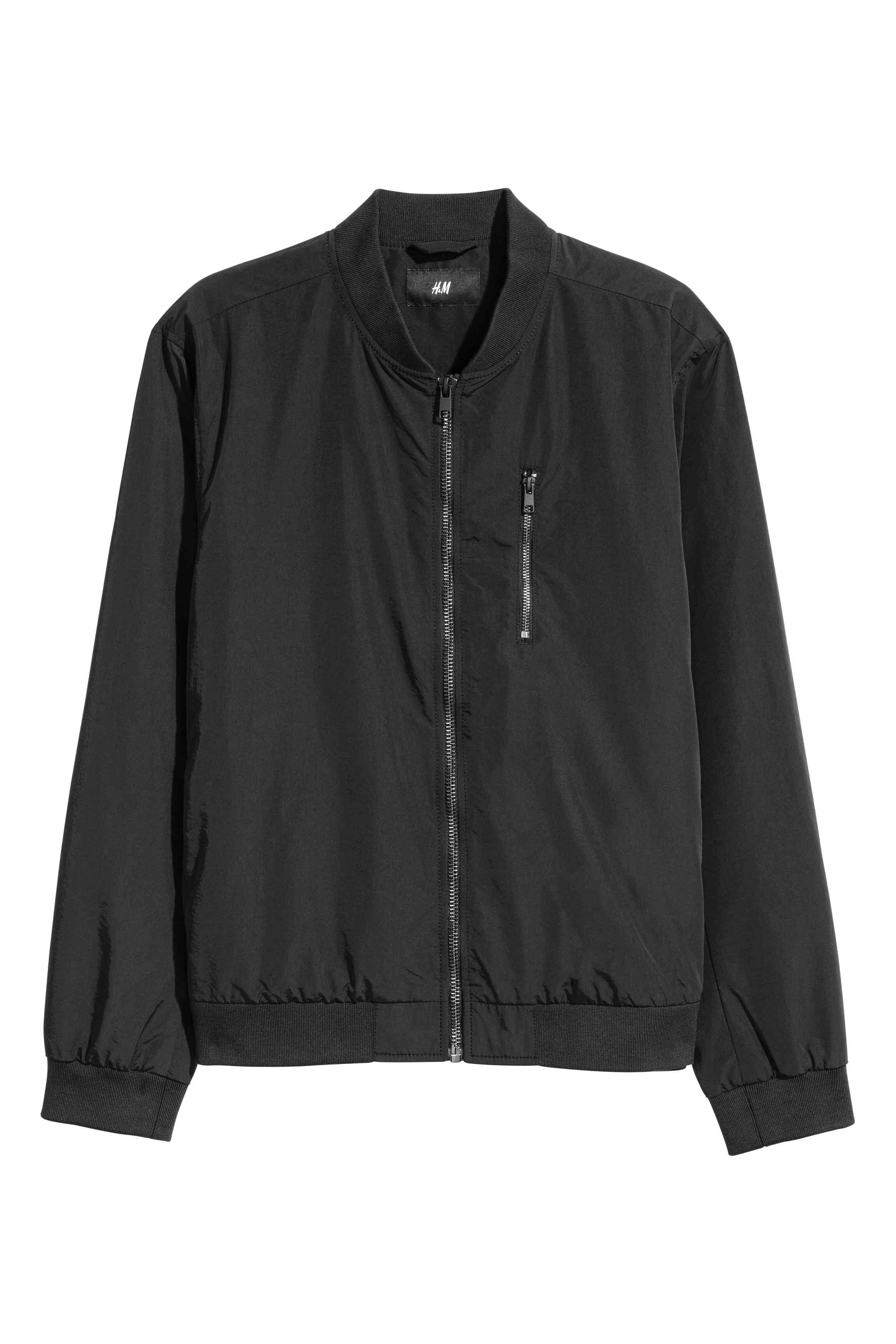 nylon blend bomber jacket