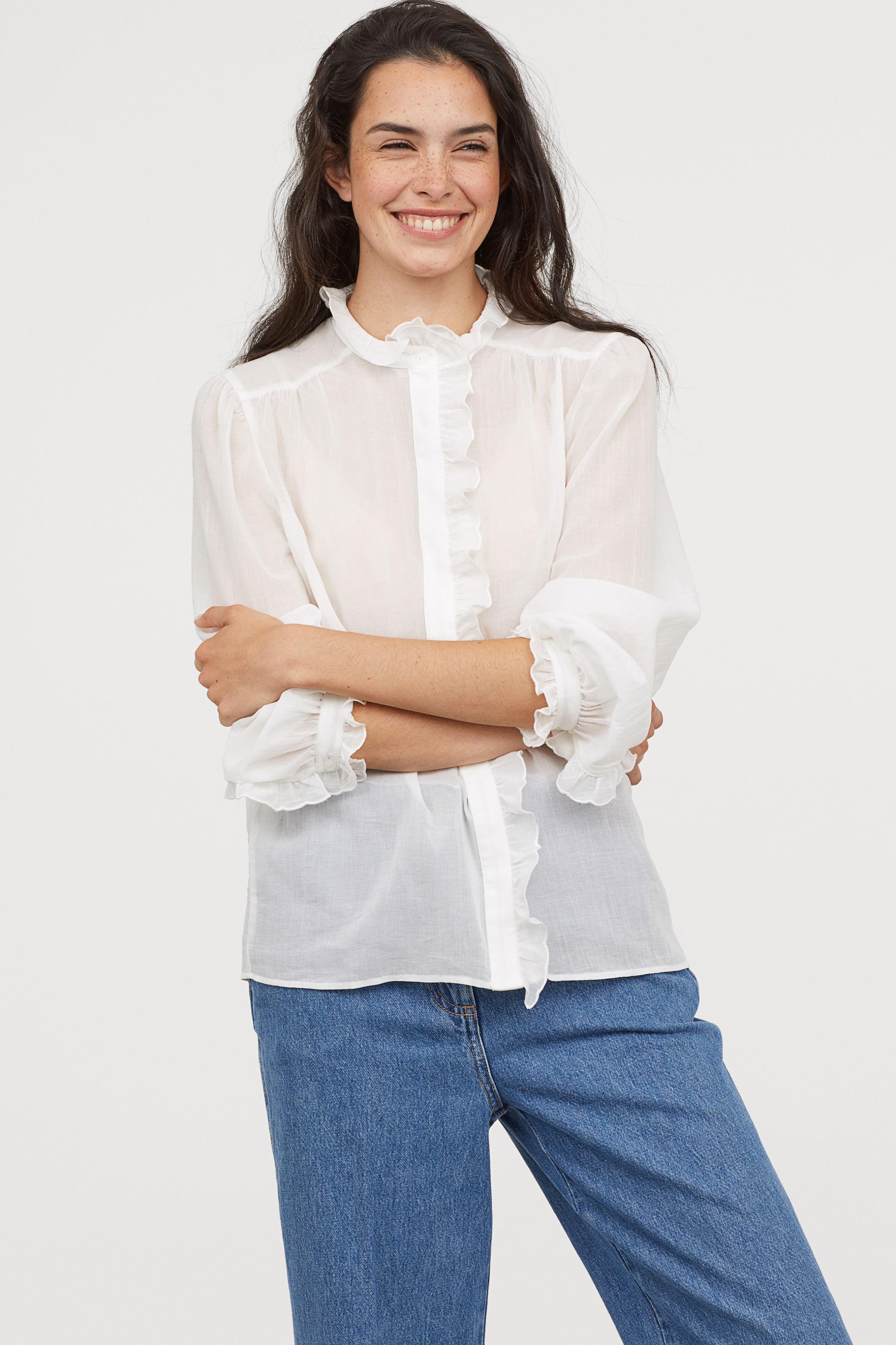 h&m ruffle blouse