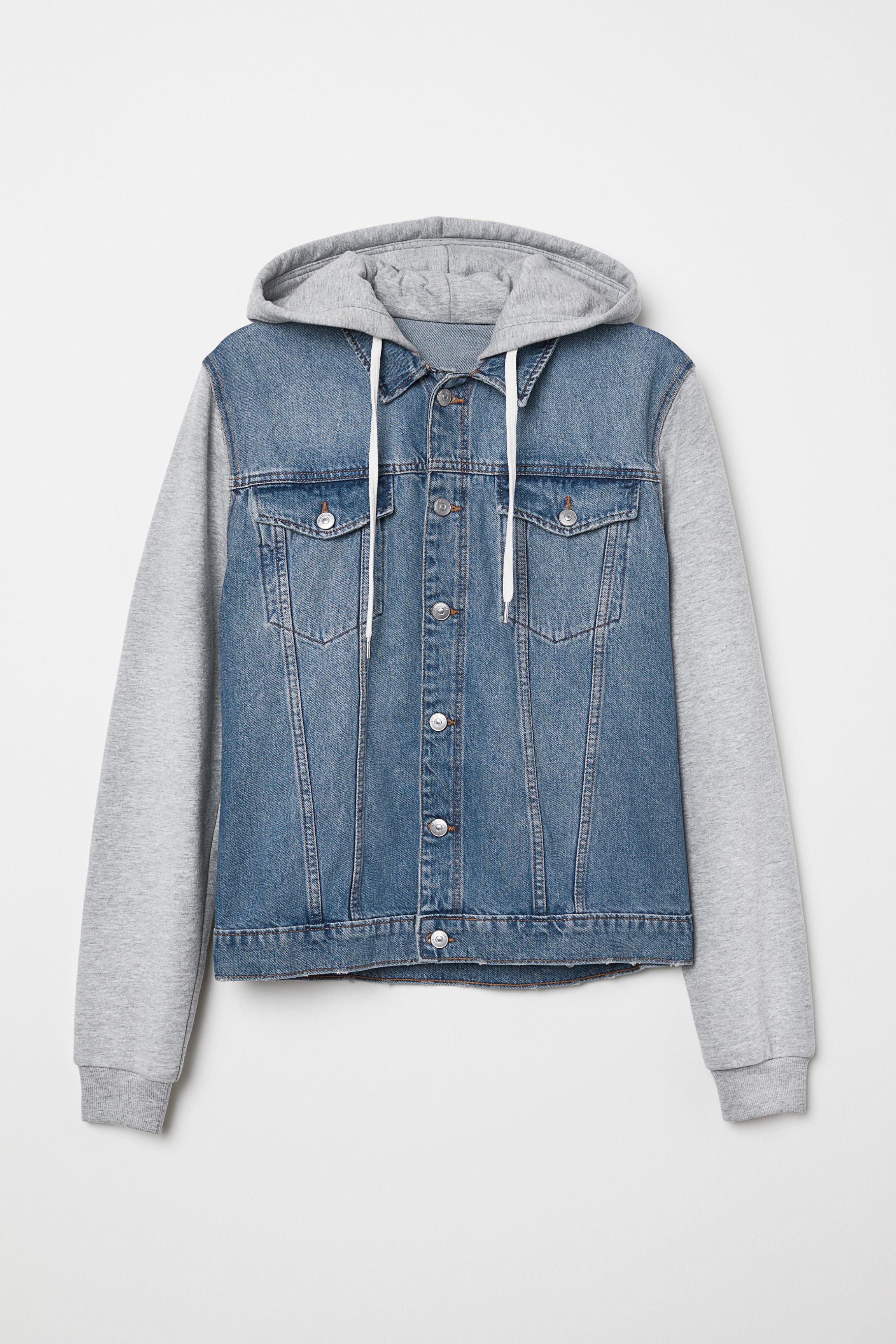 H\u0026M Denim Jacket in Denim Blue/Grey 