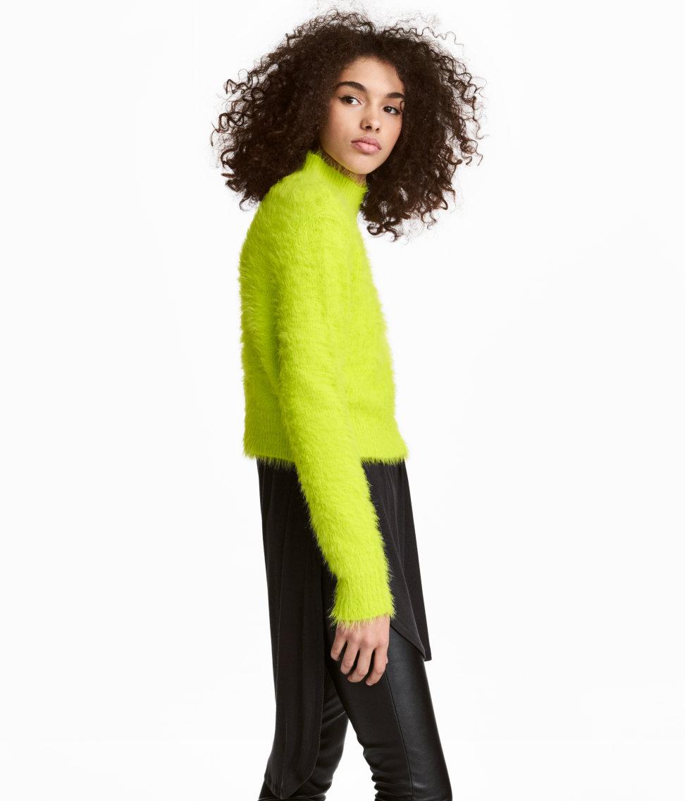 neon cropped turtleneck