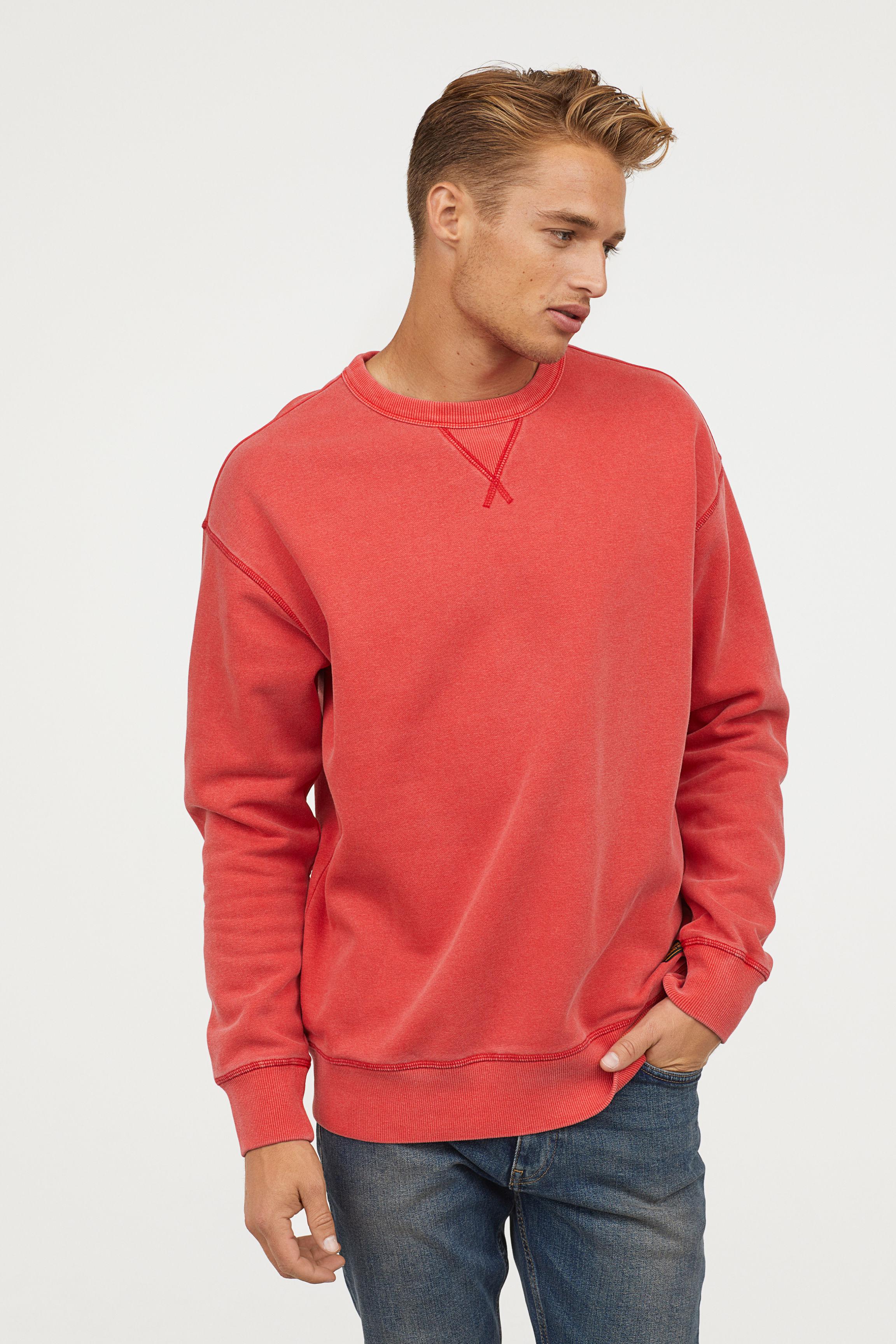 light red sweatshirt