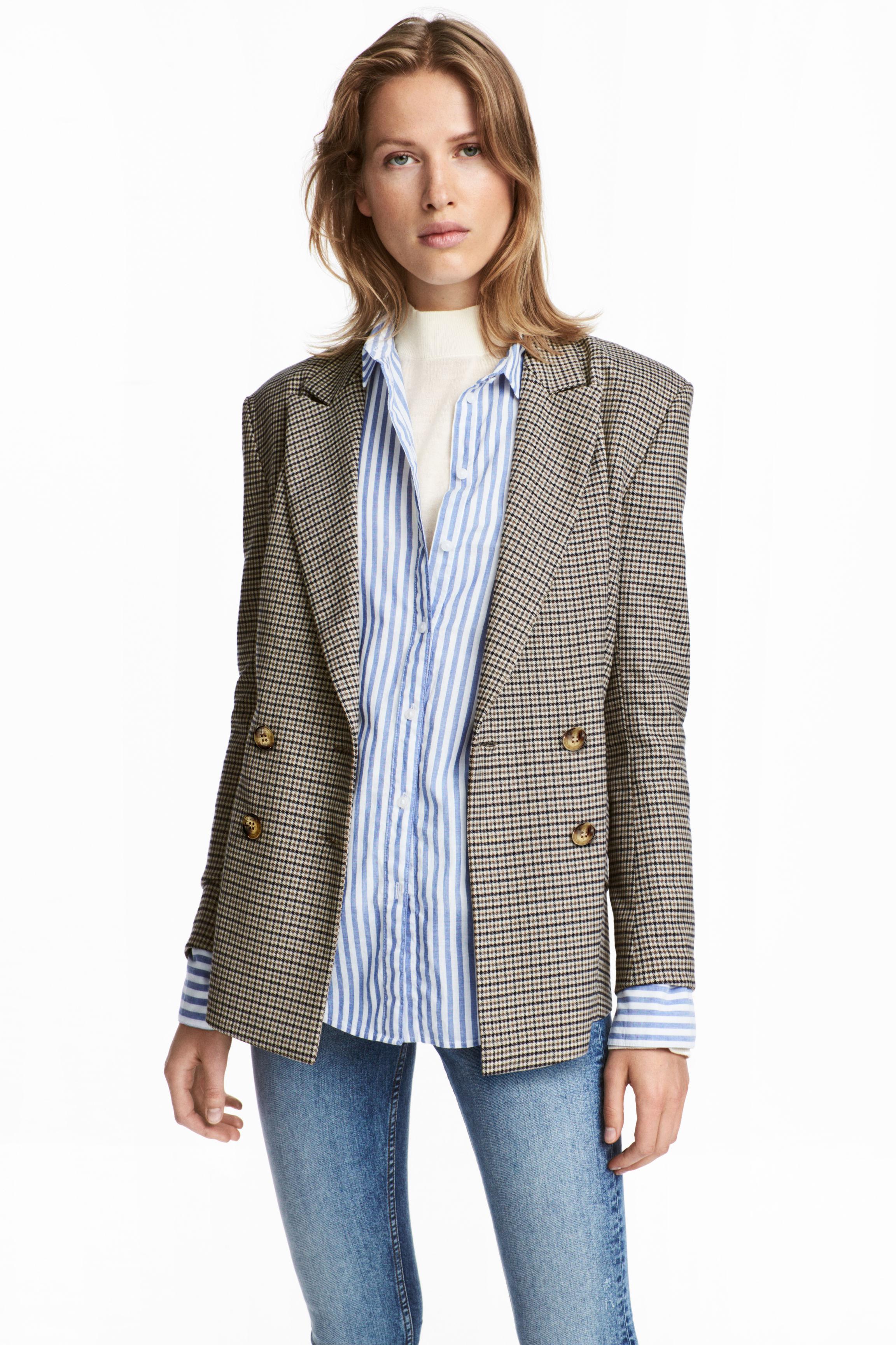 h and m checked blazer