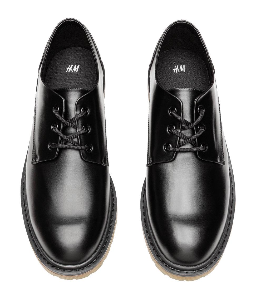 H&amp;M Derby Shoes With Chunky Soles in Black for Men Lyst