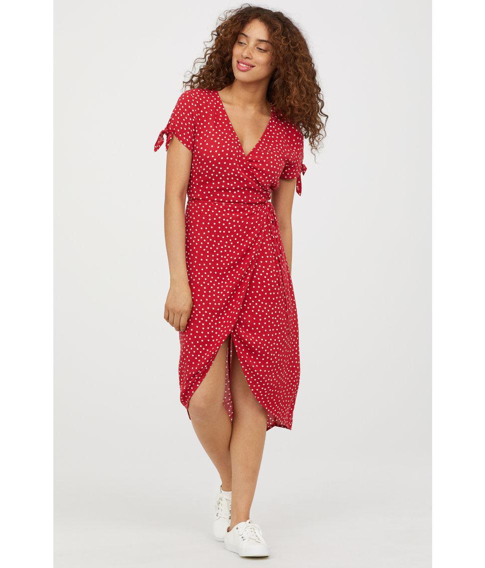 crepe wrap dress h&m