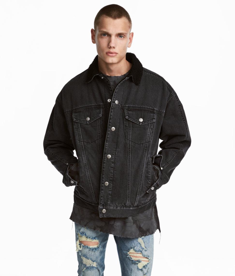 black jean jacket mens h&m
